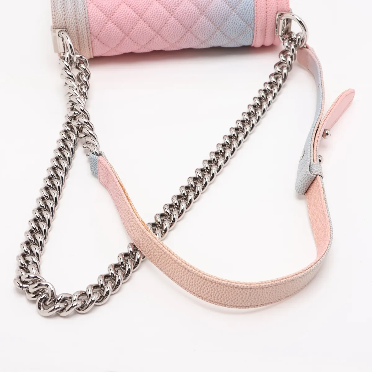 Boy Chanel 20 Small Caviar Skin Chain Shoulder Bag, Multicolor, Silver Hardware, 25372822, Serial Number 25-series, A67085 — view 5