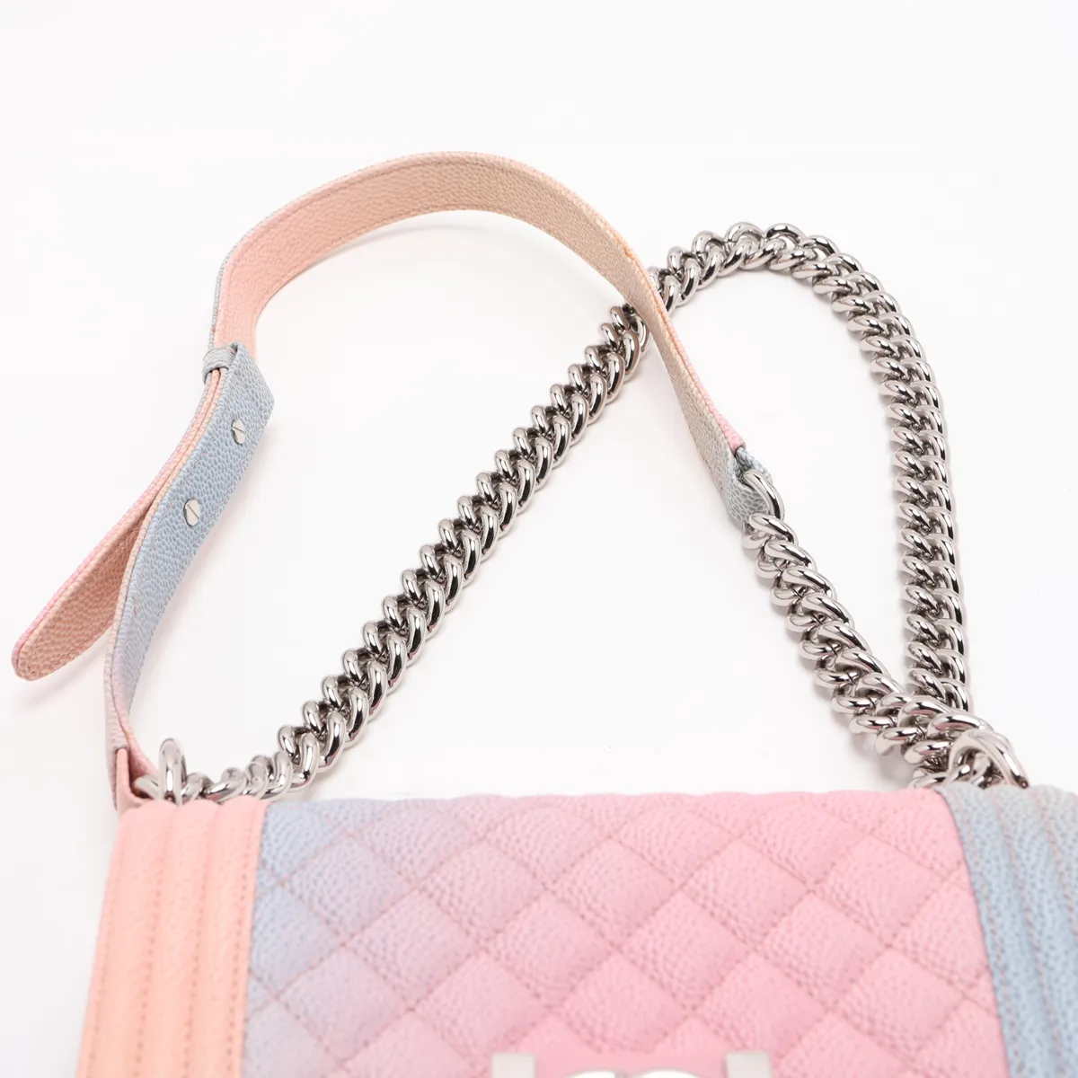Boy Chanel 20 Small Caviar Skin Chain Shoulder Bag, Multicolor, Silver Hardware, 25372822, Serial Number 25-series, A67085 — view 6