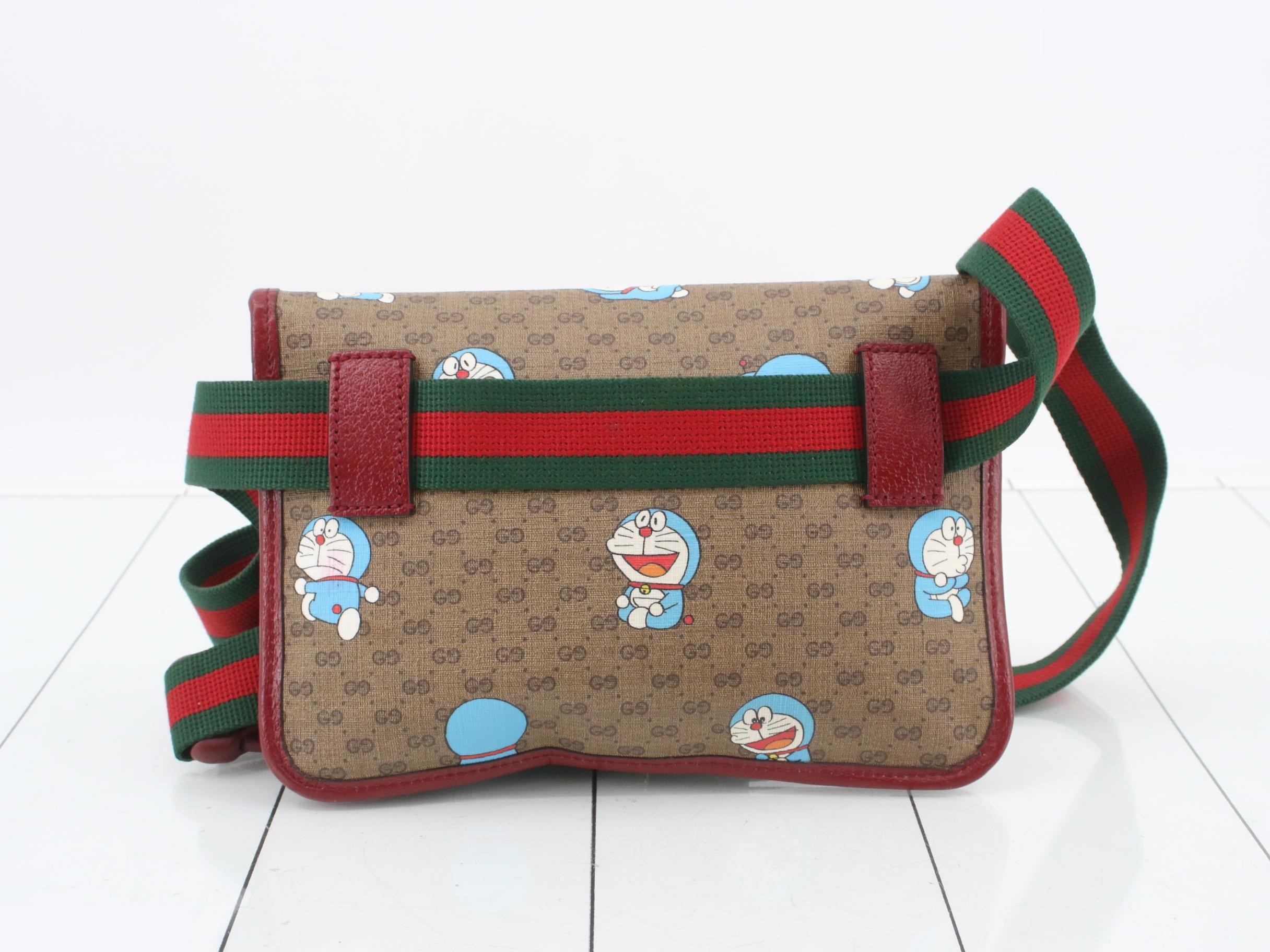 Doraemon Mini GG Supreme Body Bag - Beige/Cherry Red — view 2