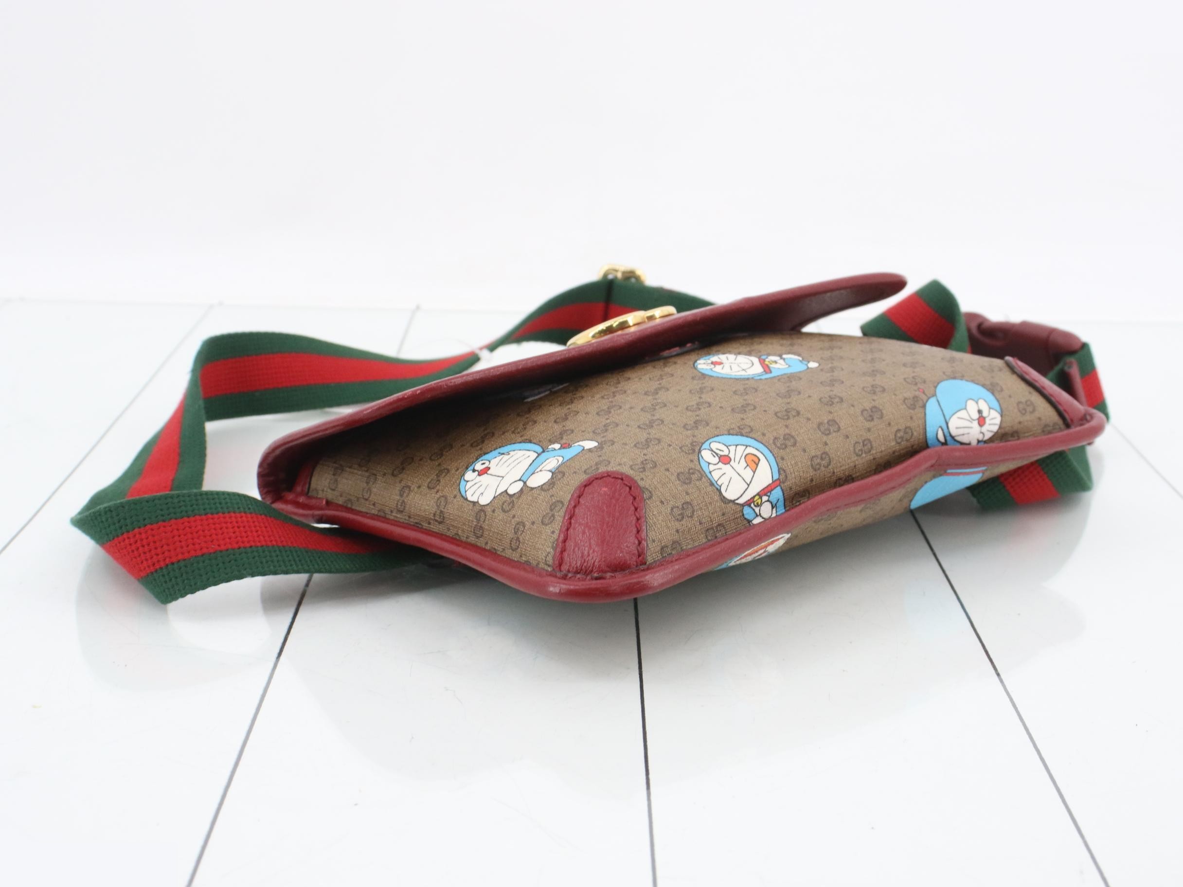 Doraemon Mini GG Supreme Body Bag - Beige/Cherry Red — view 5