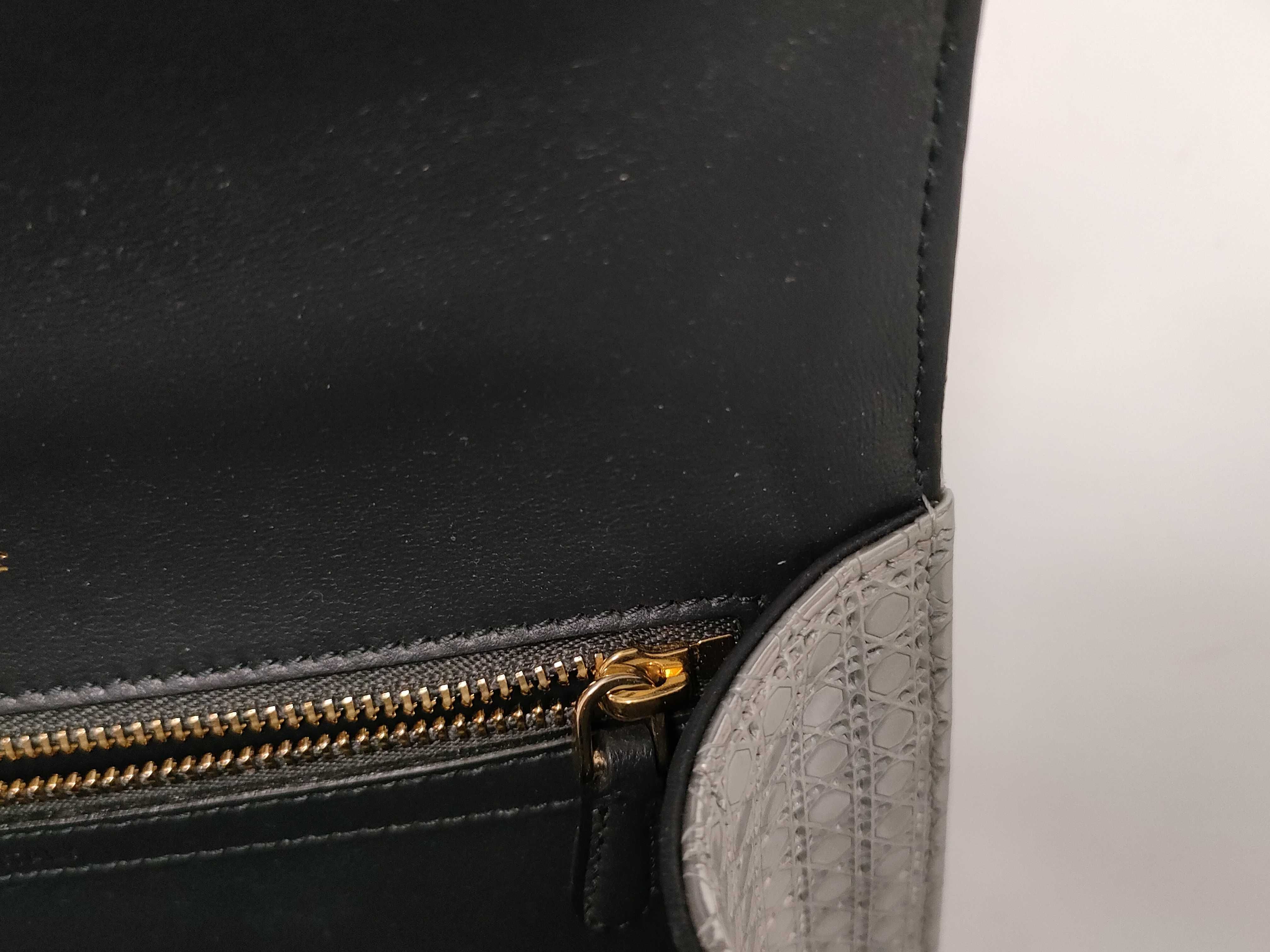 Diorama Patent Leather Chain Wallet Silver Shoulder Bag — view 11