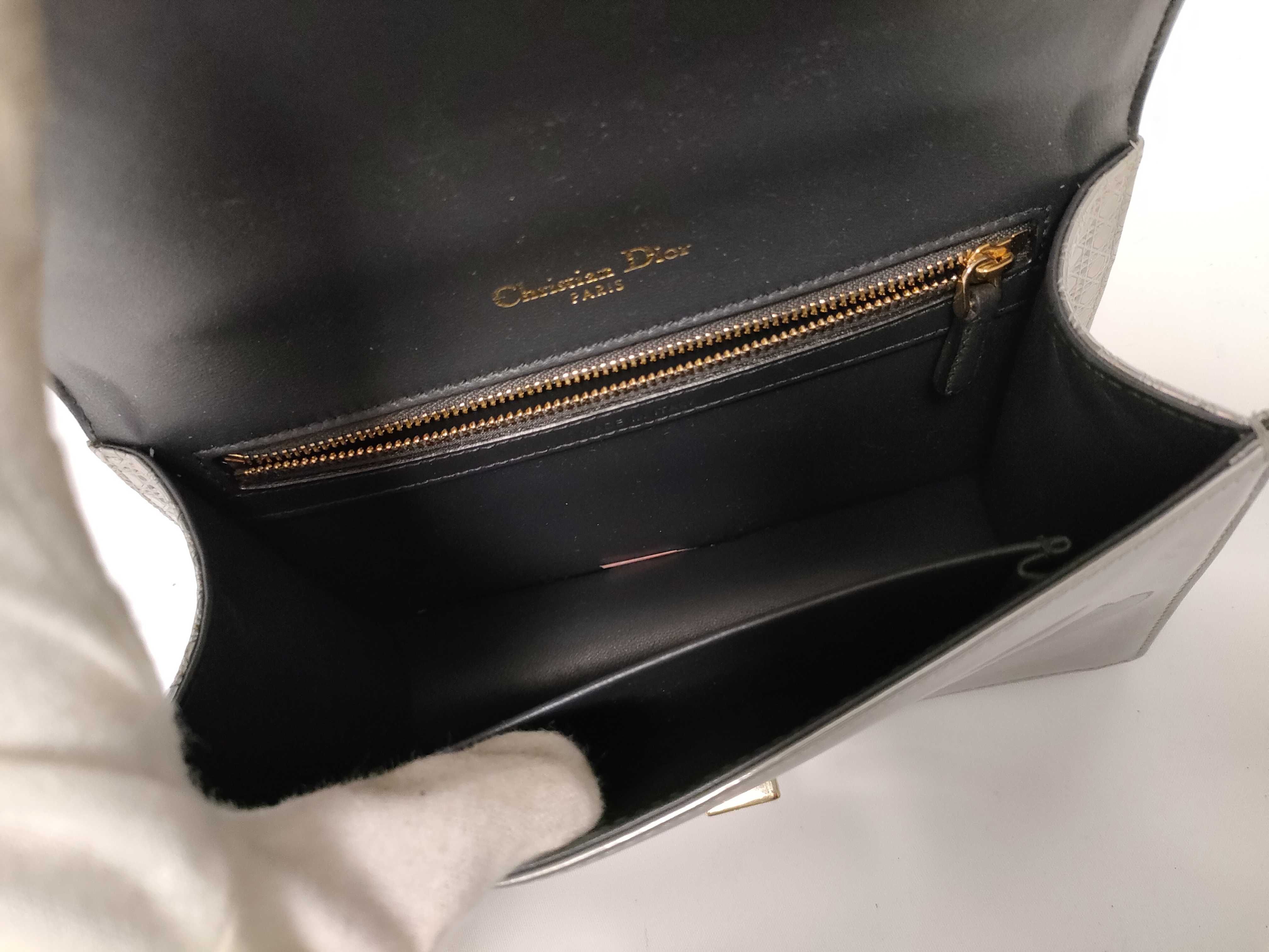 Diorama Patent Leather Chain Wallet Silver Shoulder Bag — view 12