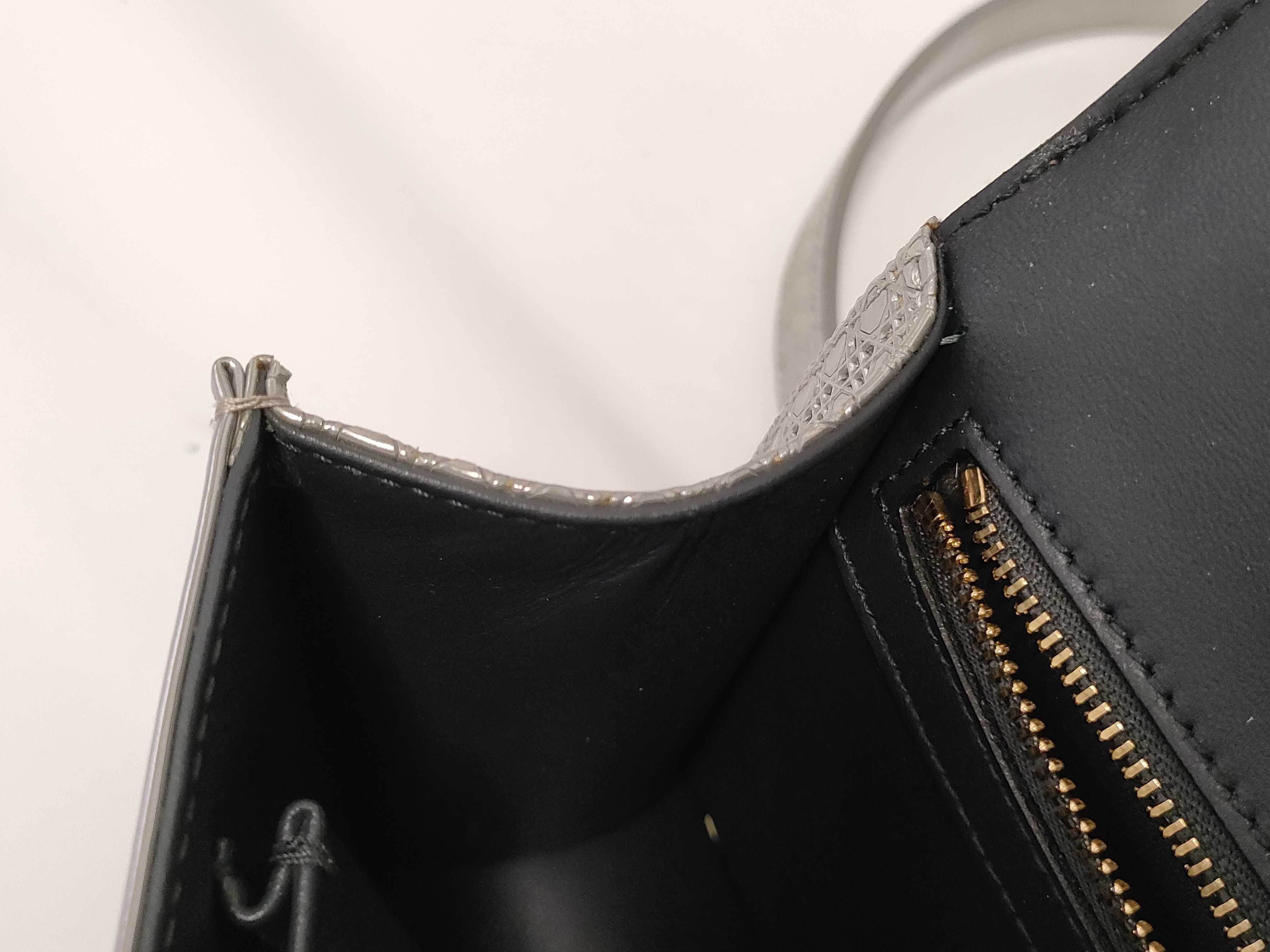 Diorama Patent Leather Chain Wallet Silver Shoulder Bag — view 14