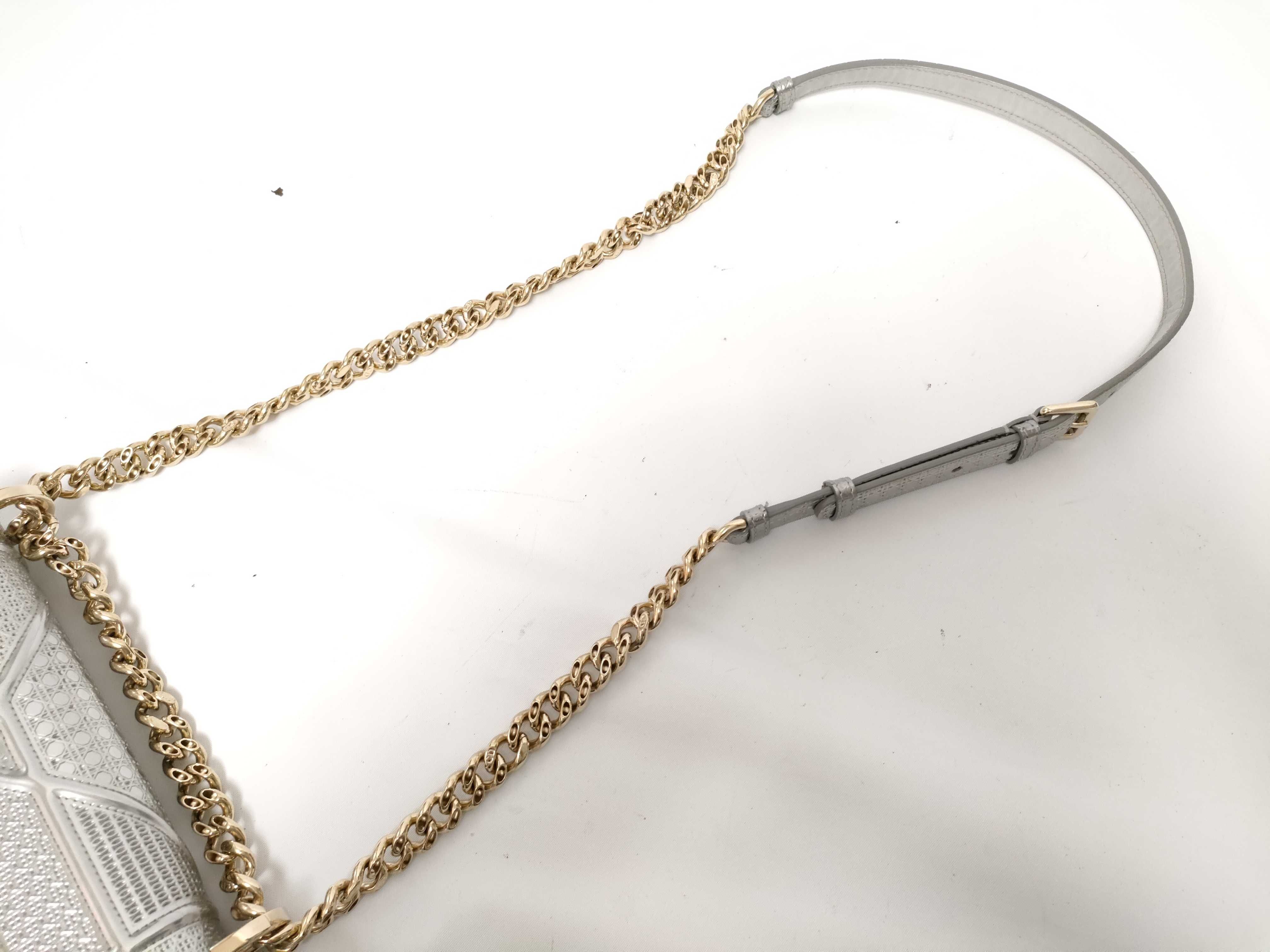 Diorama Patent Leather Chain Wallet Silver Shoulder Bag — view 6