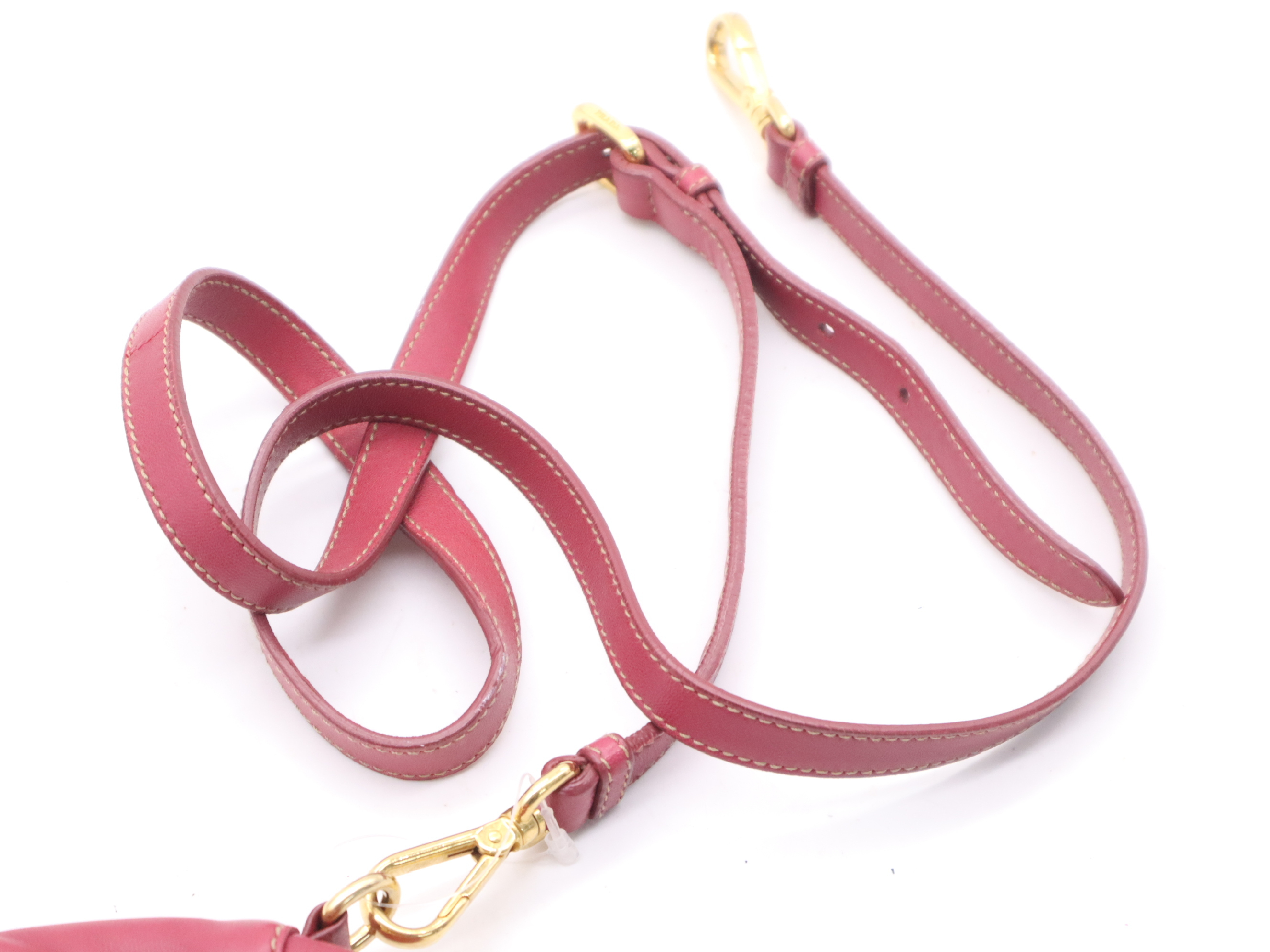Leather Shoulder Bag with Shoulder Strap, Rose Pink — view 13
