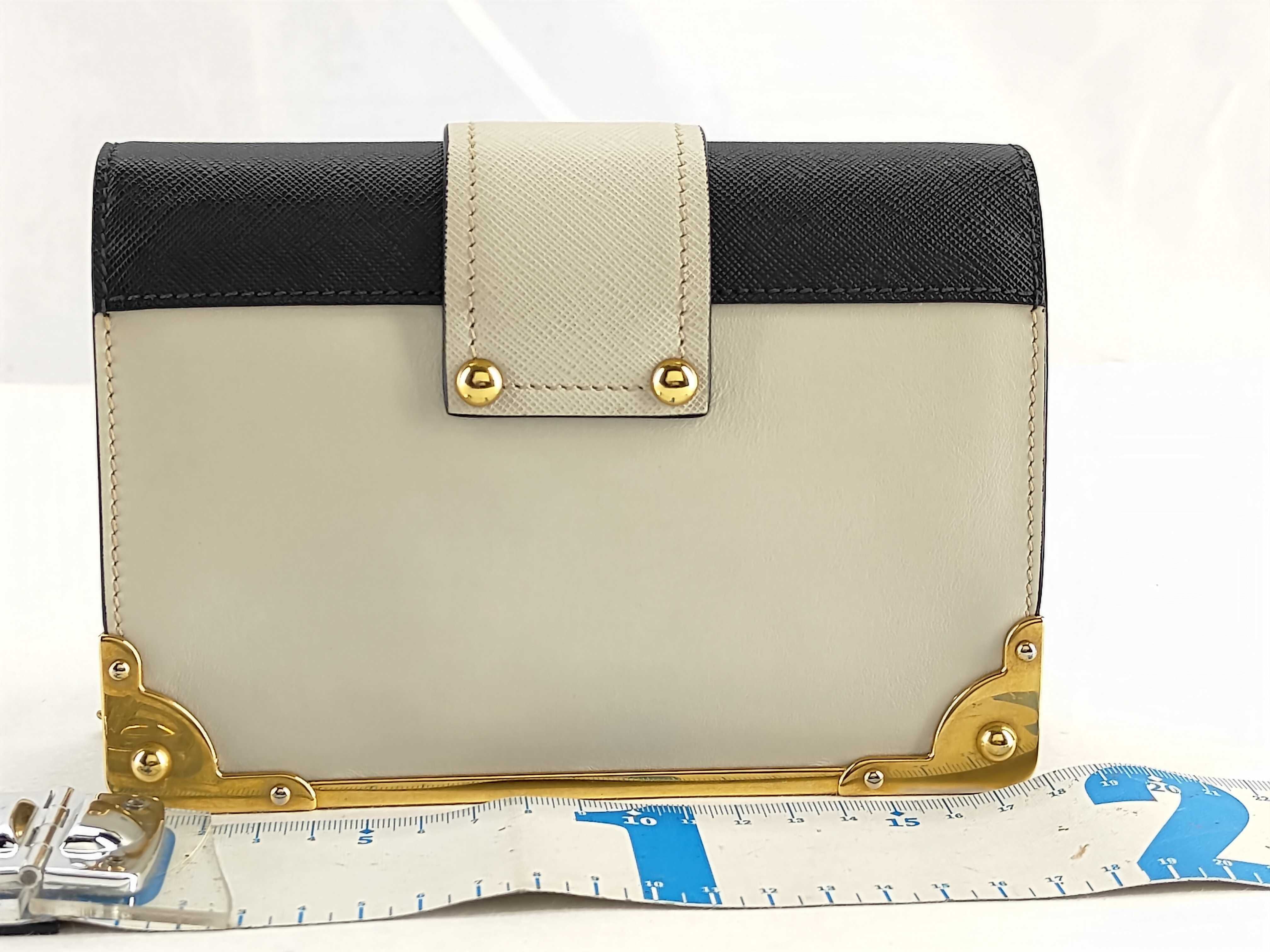 ID- Cahier Cowskin Shoulder bag White x black Shoulder bag — view 2