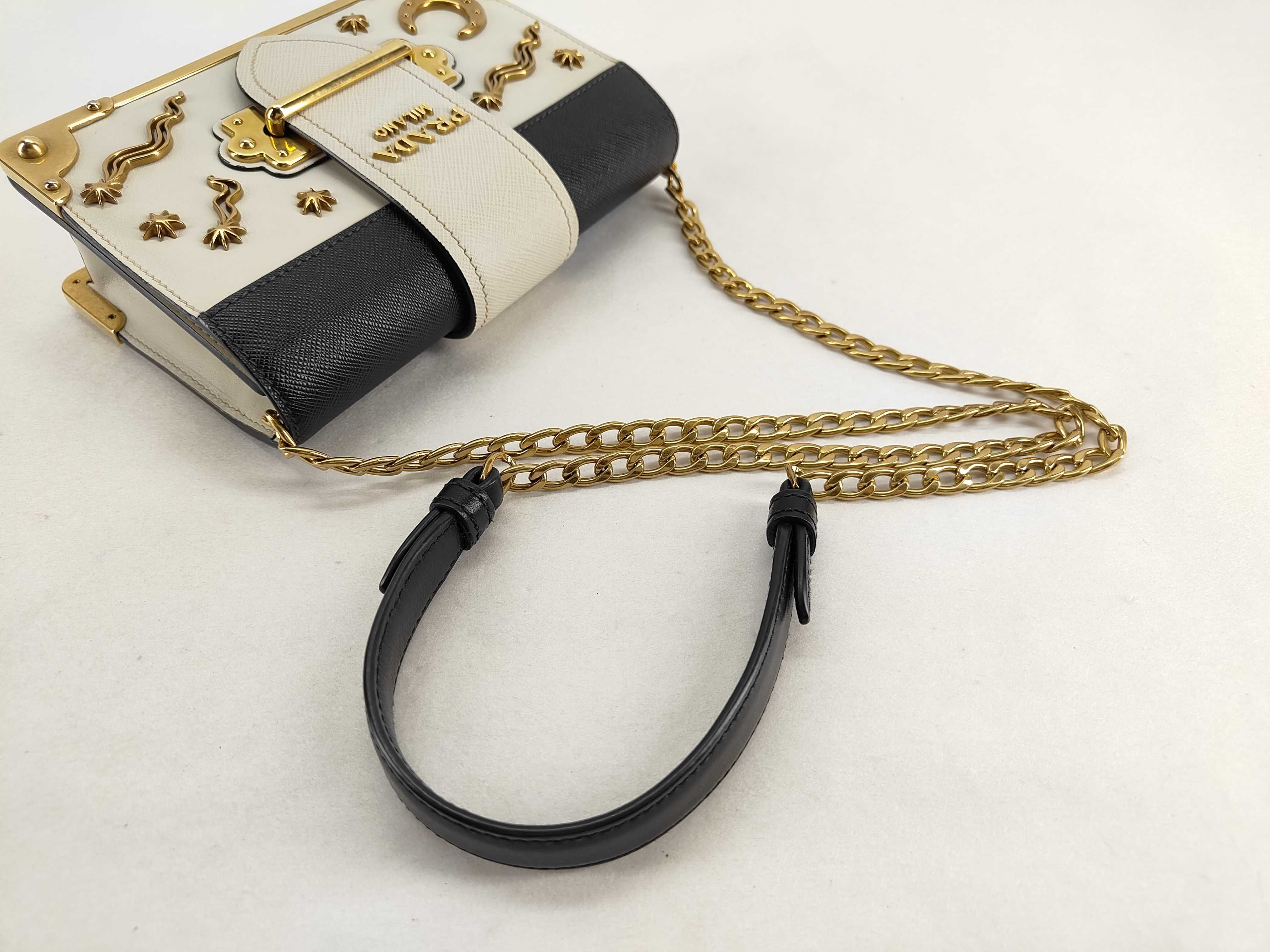 ID- Cahier Cowskin Shoulder bag White x black Shoulder bag — view 4
