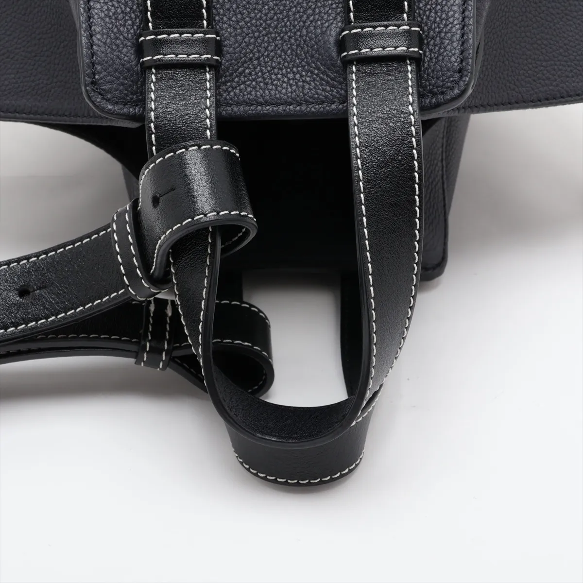 Hammock Small Leather 2-Way Handbag, Navy x Black — view 5