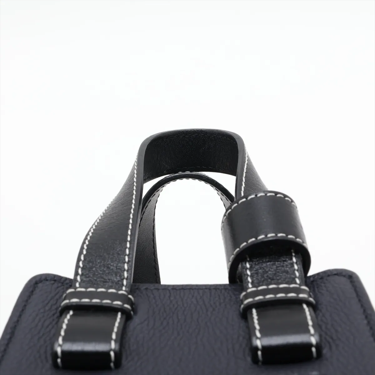 Hammock Small Leather 2-Way Handbag, Navy x Black — view 6