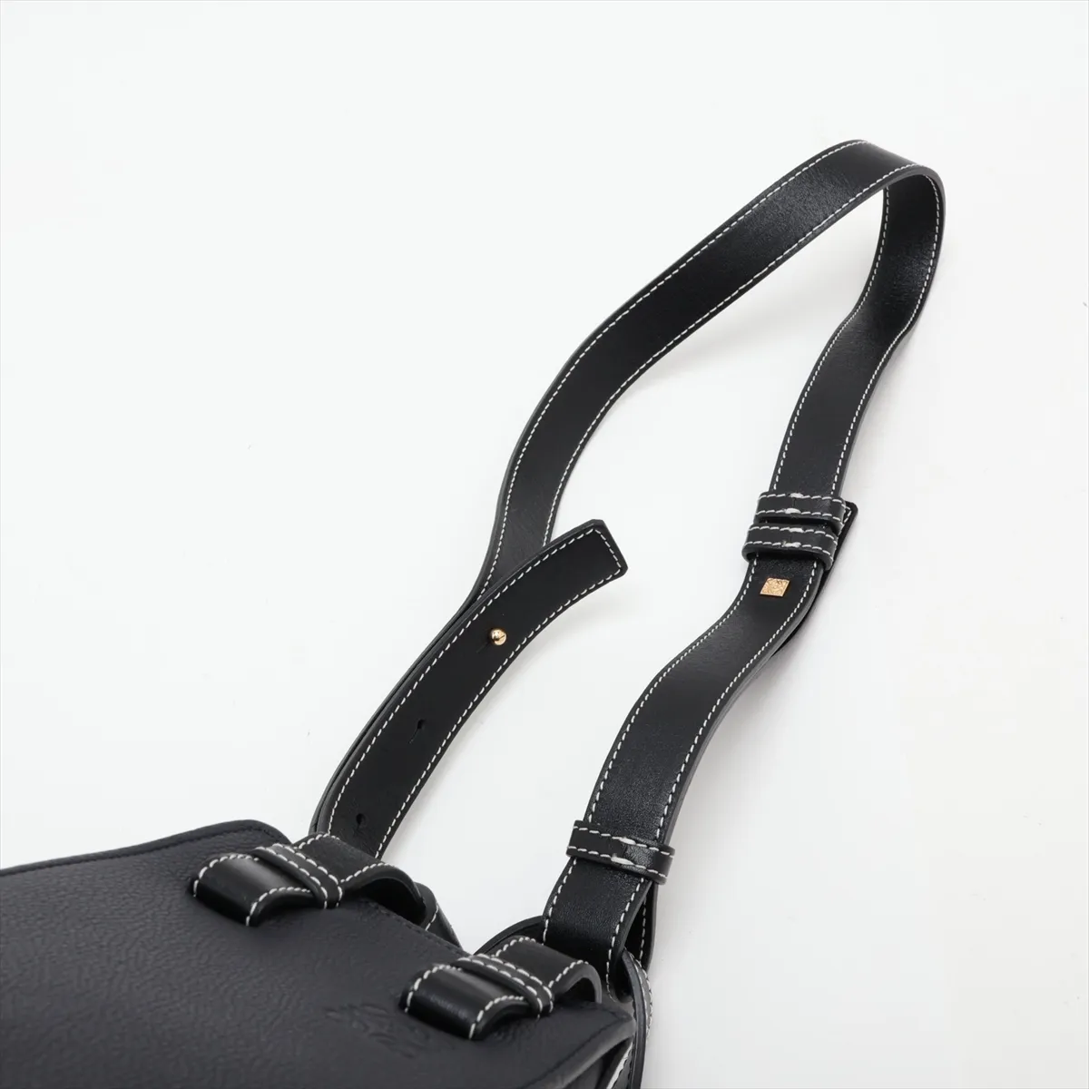 Hammock Small Leather 2-Way Handbag, Navy x Black — view 7