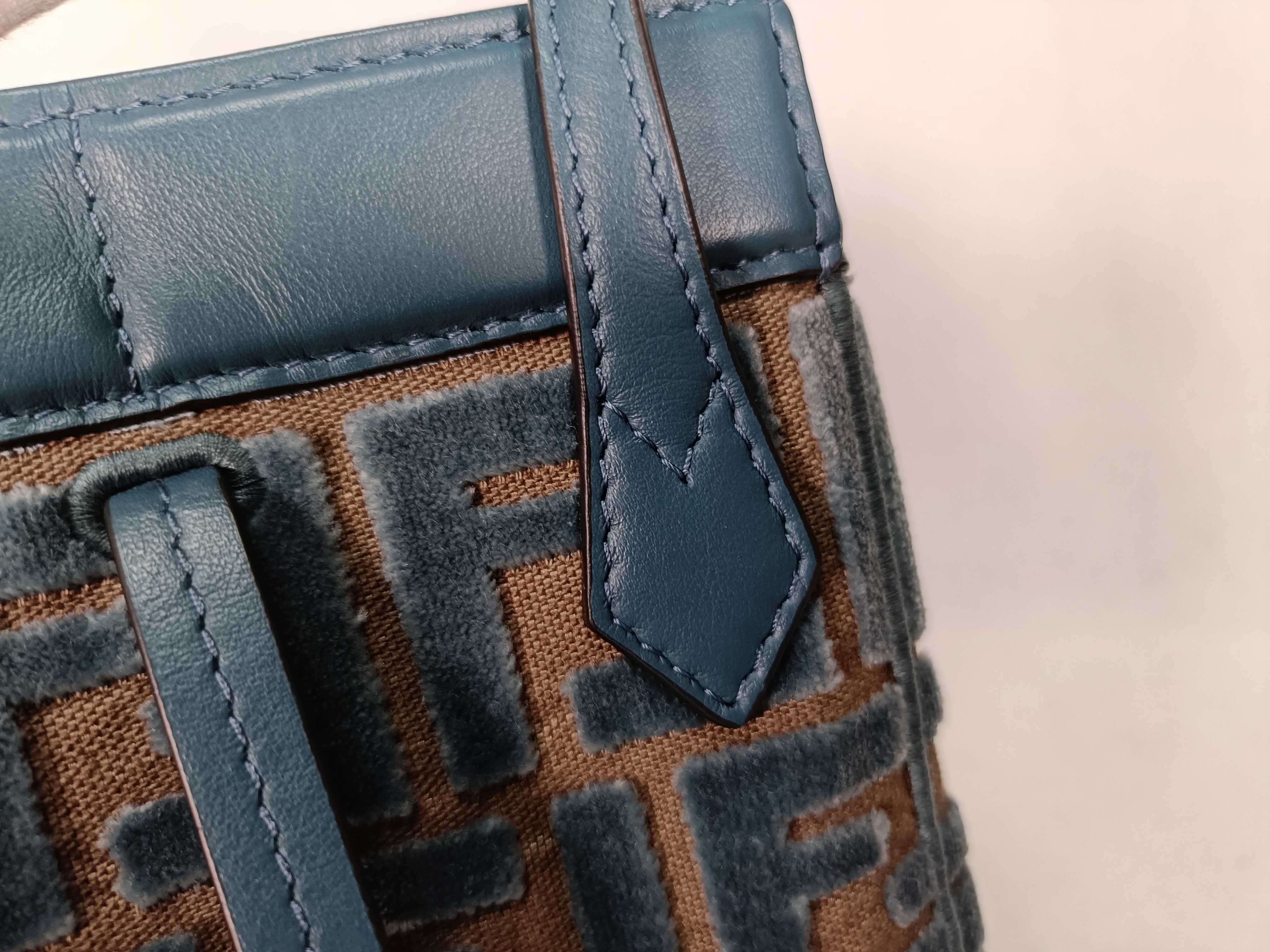 DU- Origami Velour Shoulder Bag Blue 8BS083 Handbag — view 11