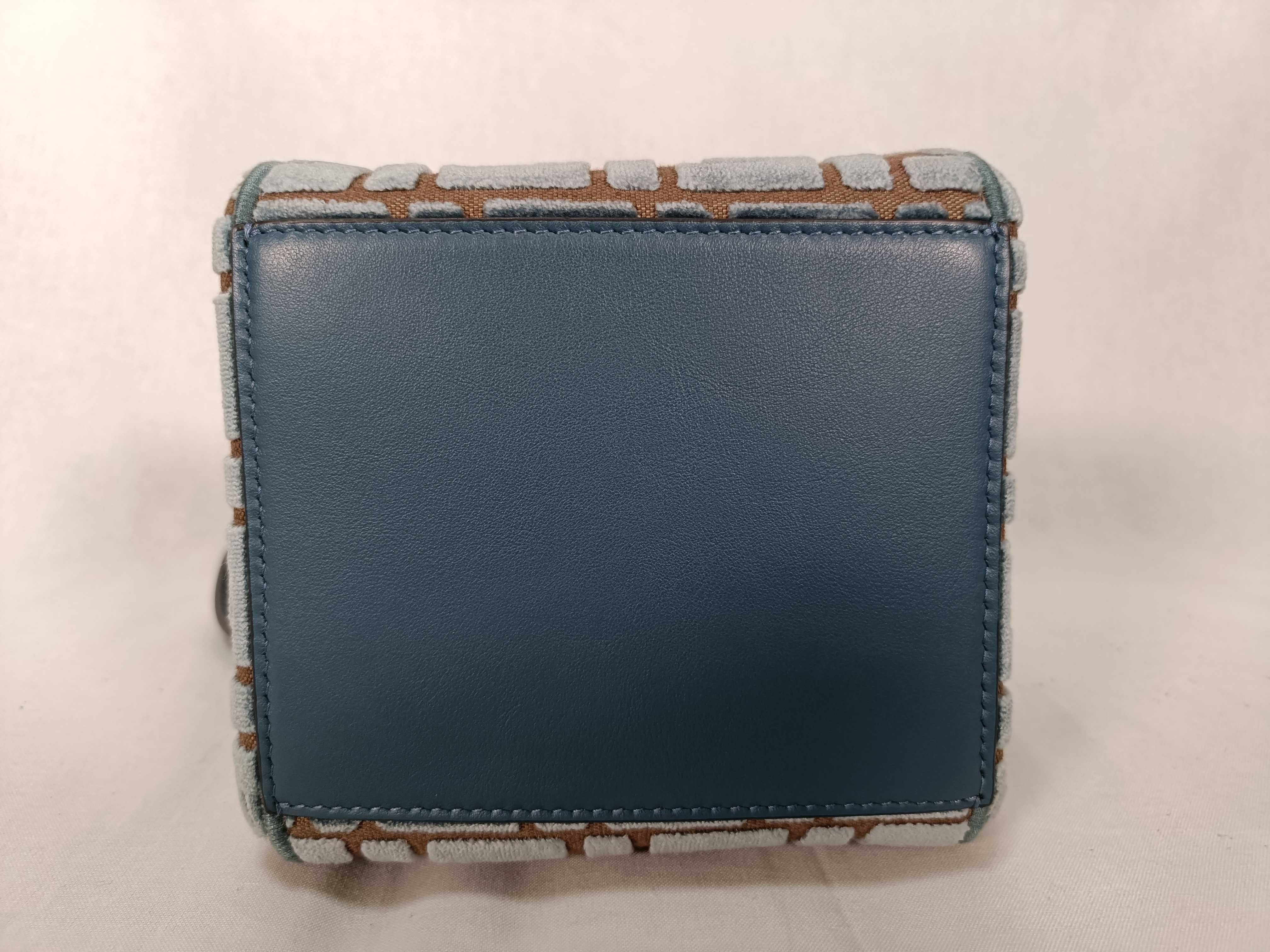 DU- Origami Velour Shoulder Bag Blue 8BS083 Handbag — view 3