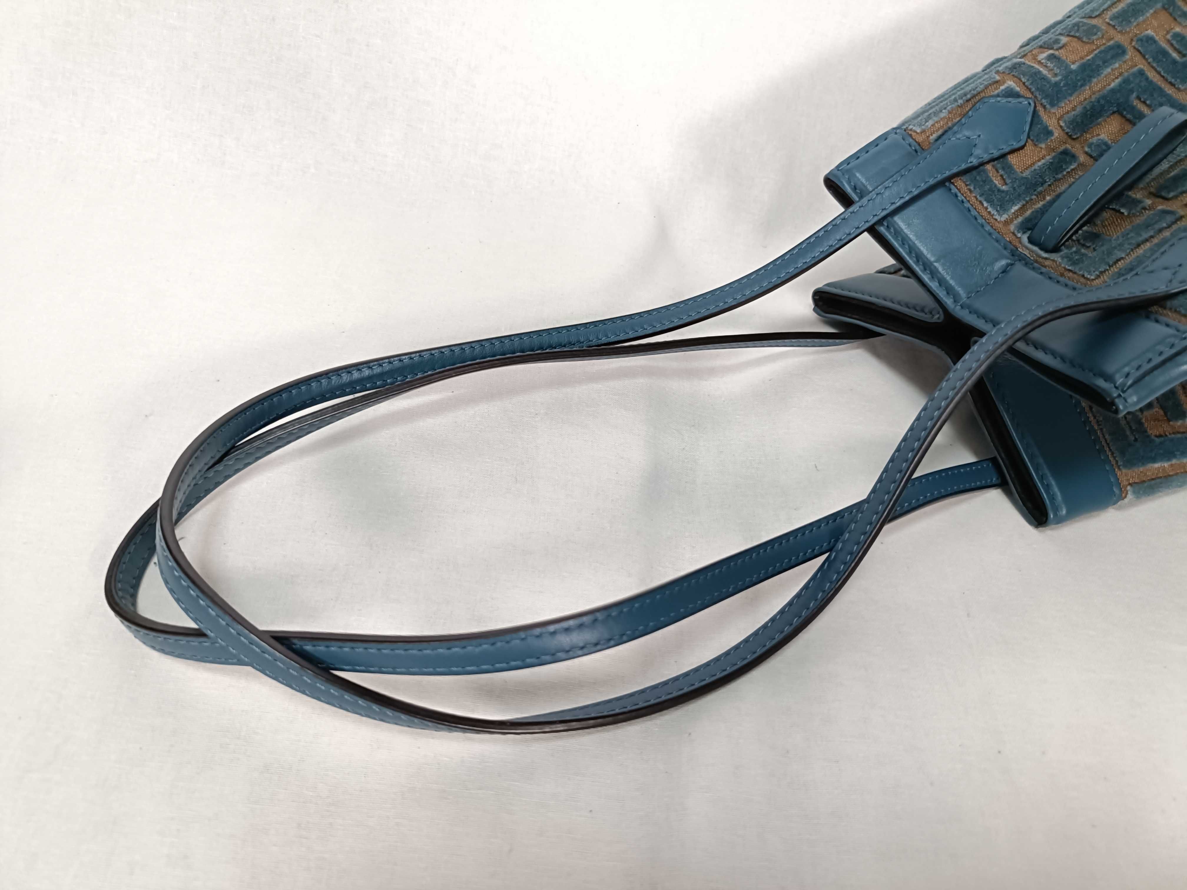 DU- Origami Velour Shoulder Bag Blue 8BS083 Handbag — view 6