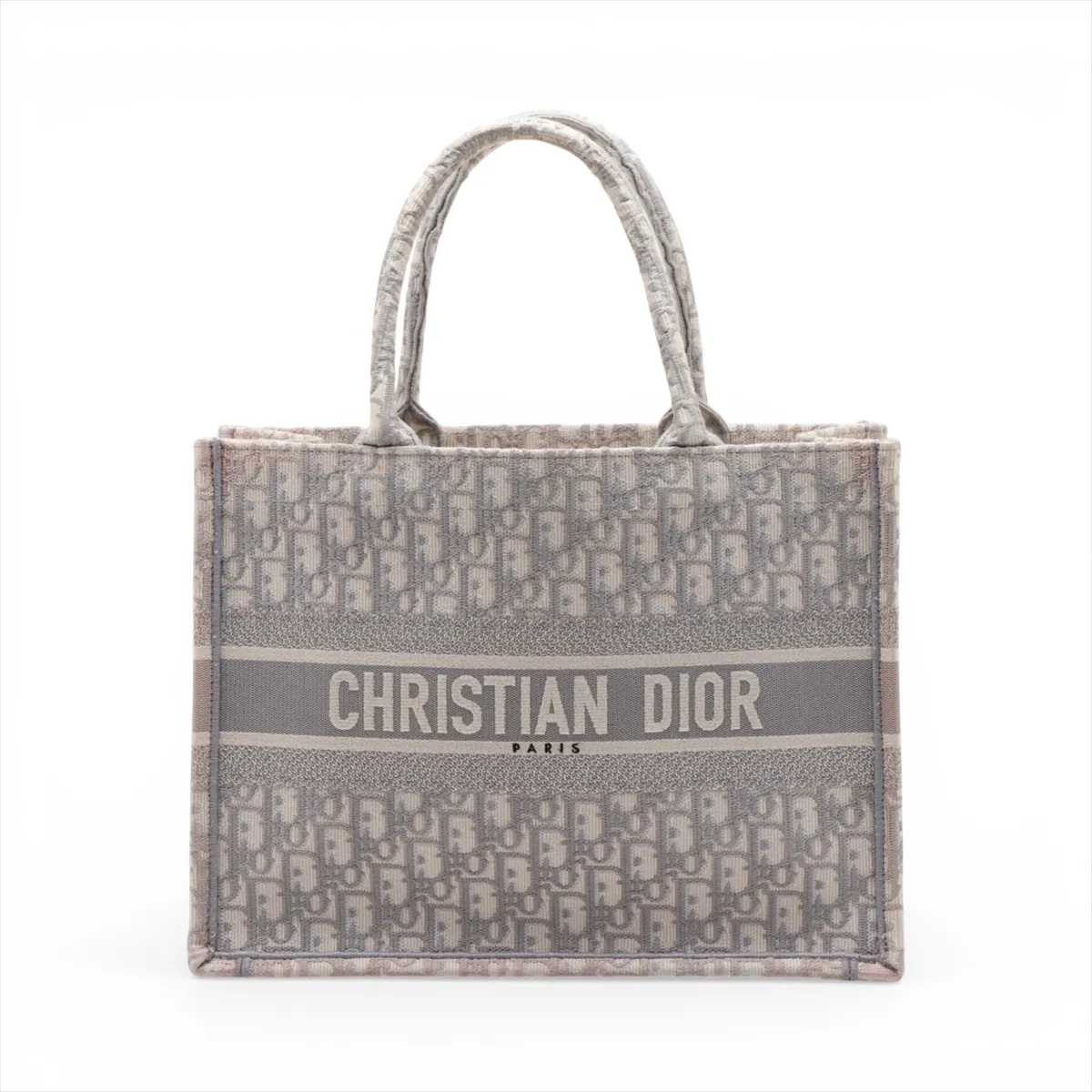 Oblique Book Tote Medium Canvas Tote Bag, Gray x Pink