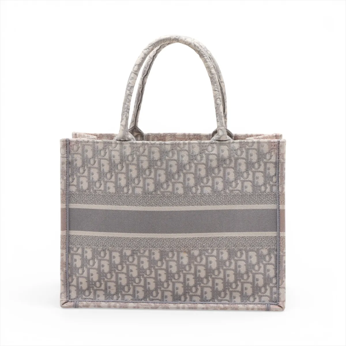 Oblique Book Tote Medium Canvas Tote Bag, Gray x Pink — view 2