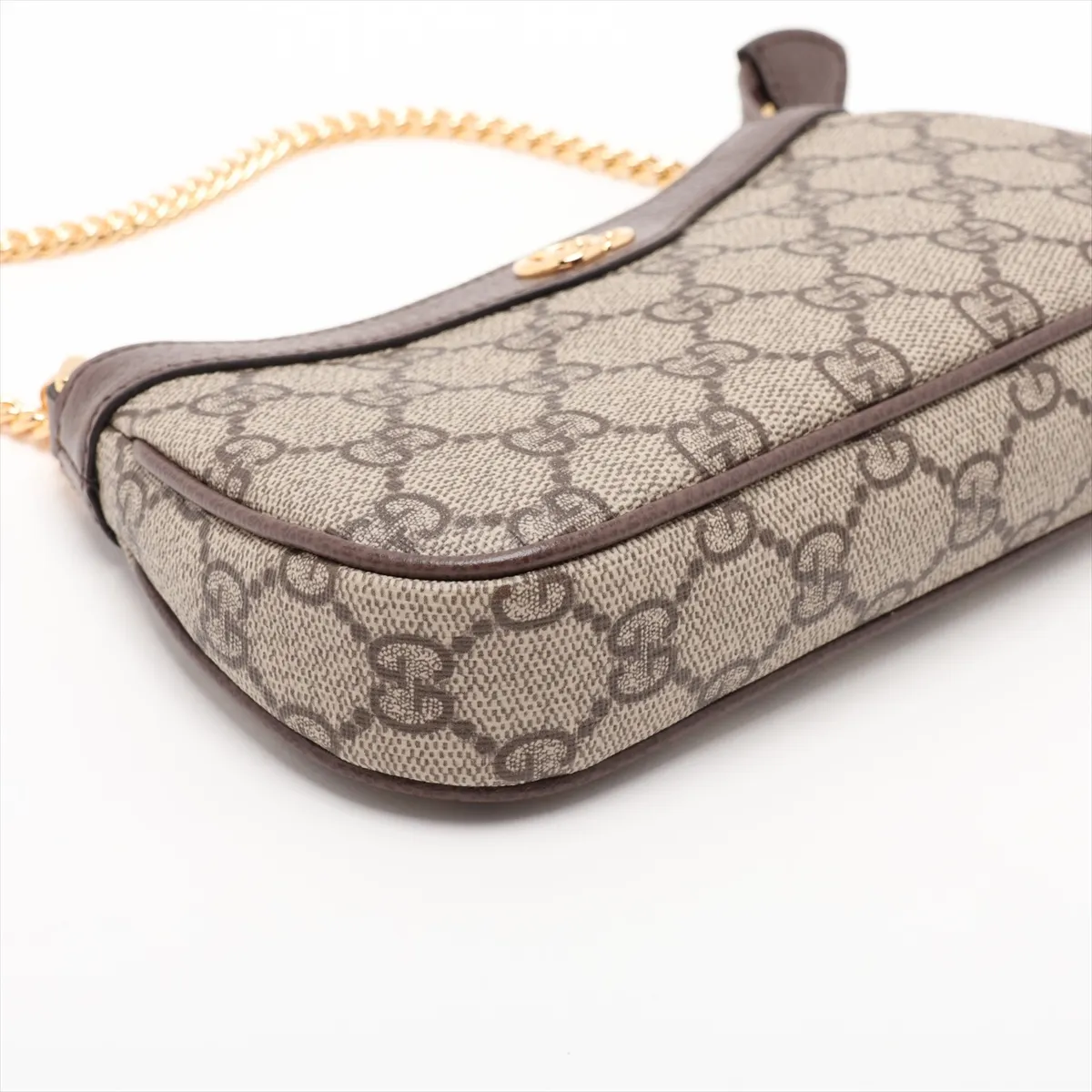 GG Supreme 764960 PVC x Leather Chain Handbag Beige x Brown — view 4