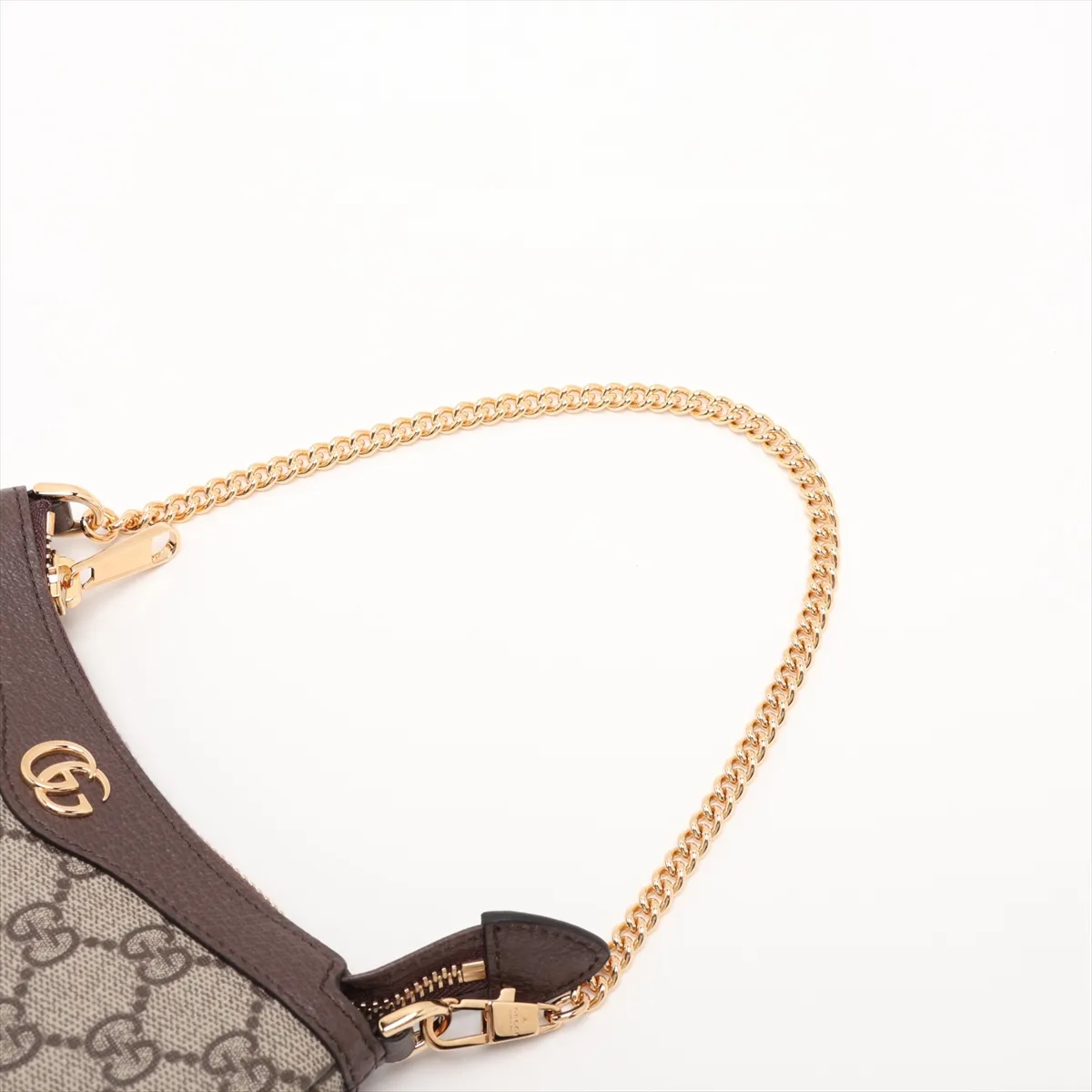GG Supreme 764960 PVC x Leather Chain Handbag Beige x Brown — view 5