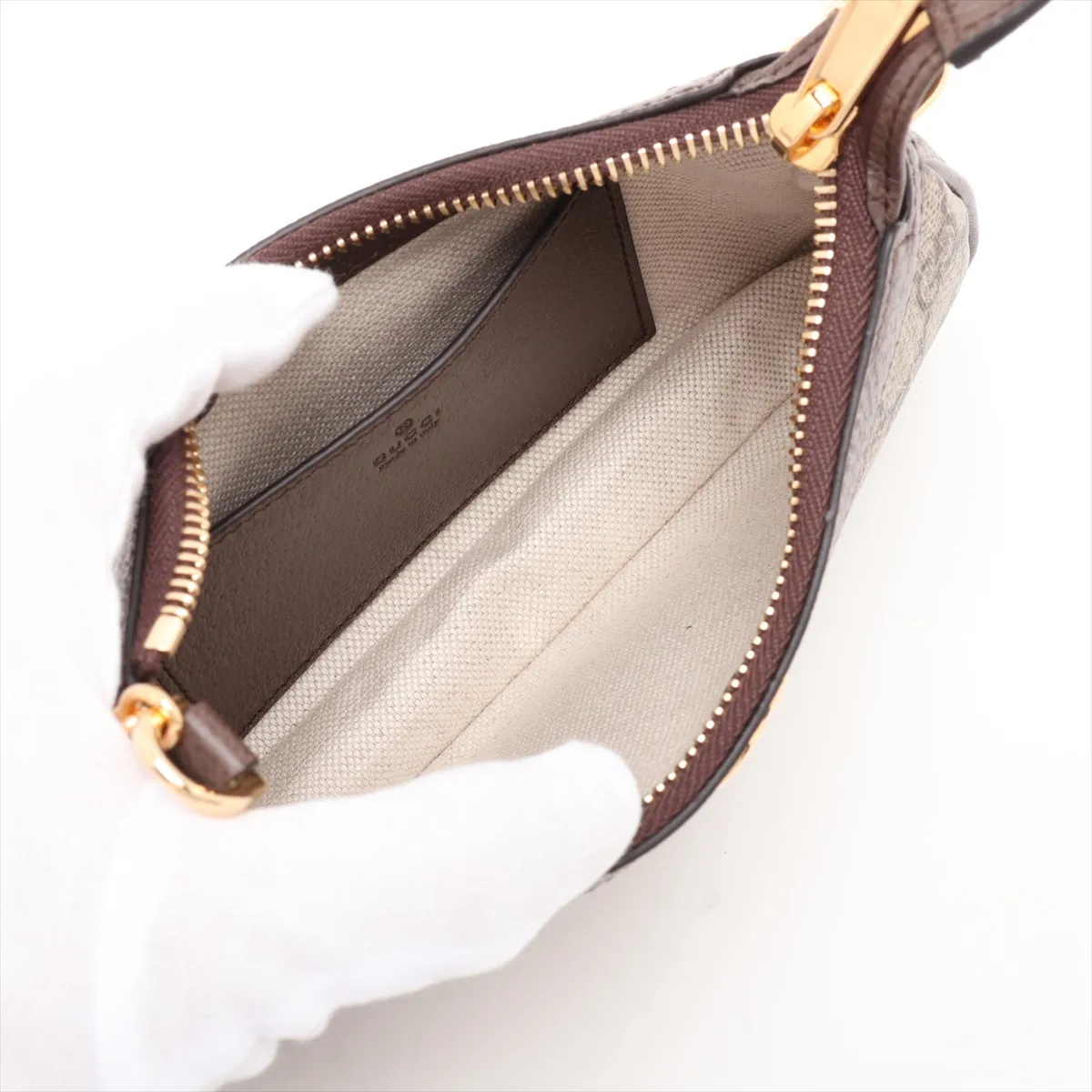 GG Supreme 764960 PVC x Leather Chain Handbag Beige x Brown — view 6