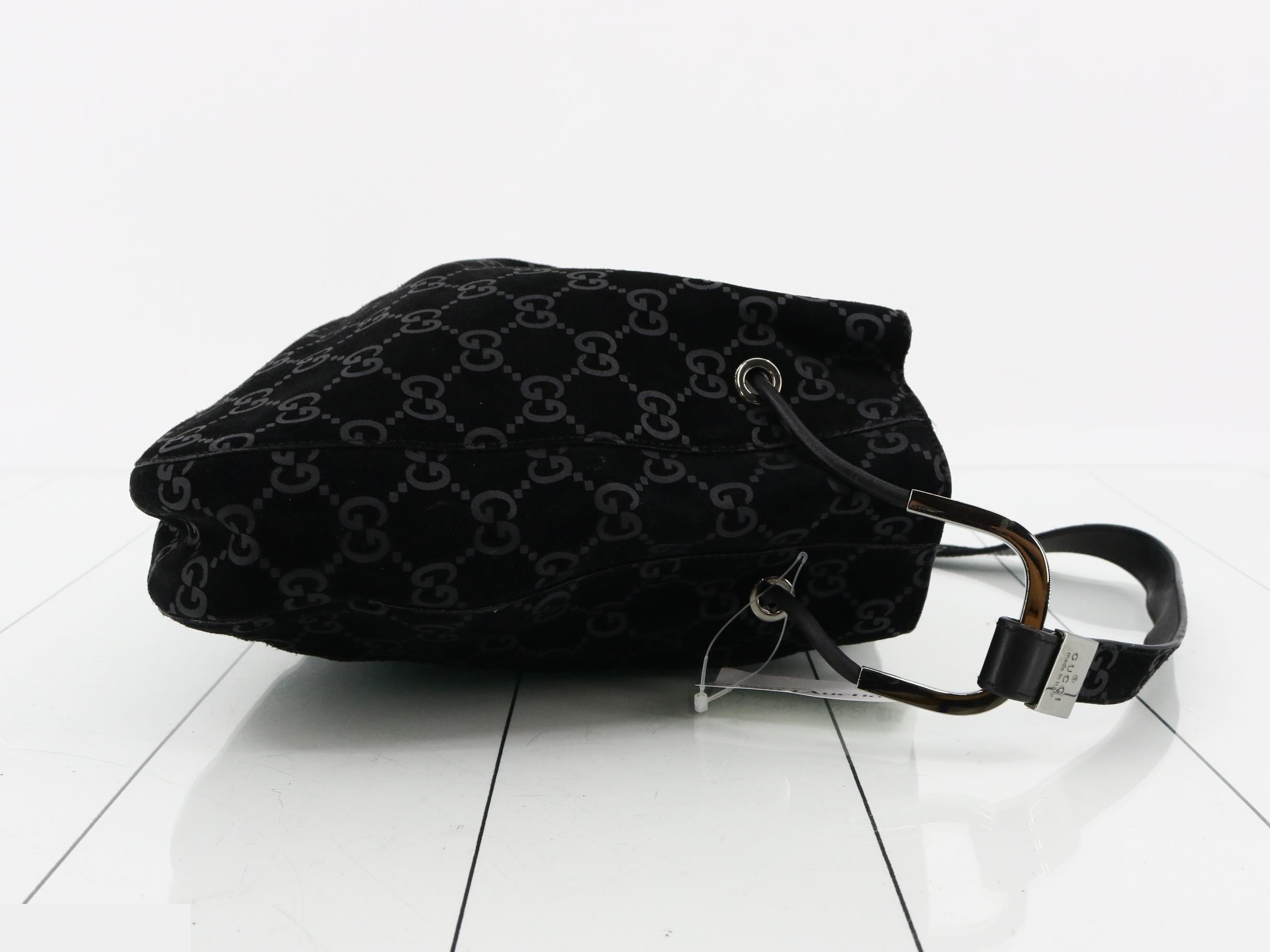 suede drawstring bag — view 3