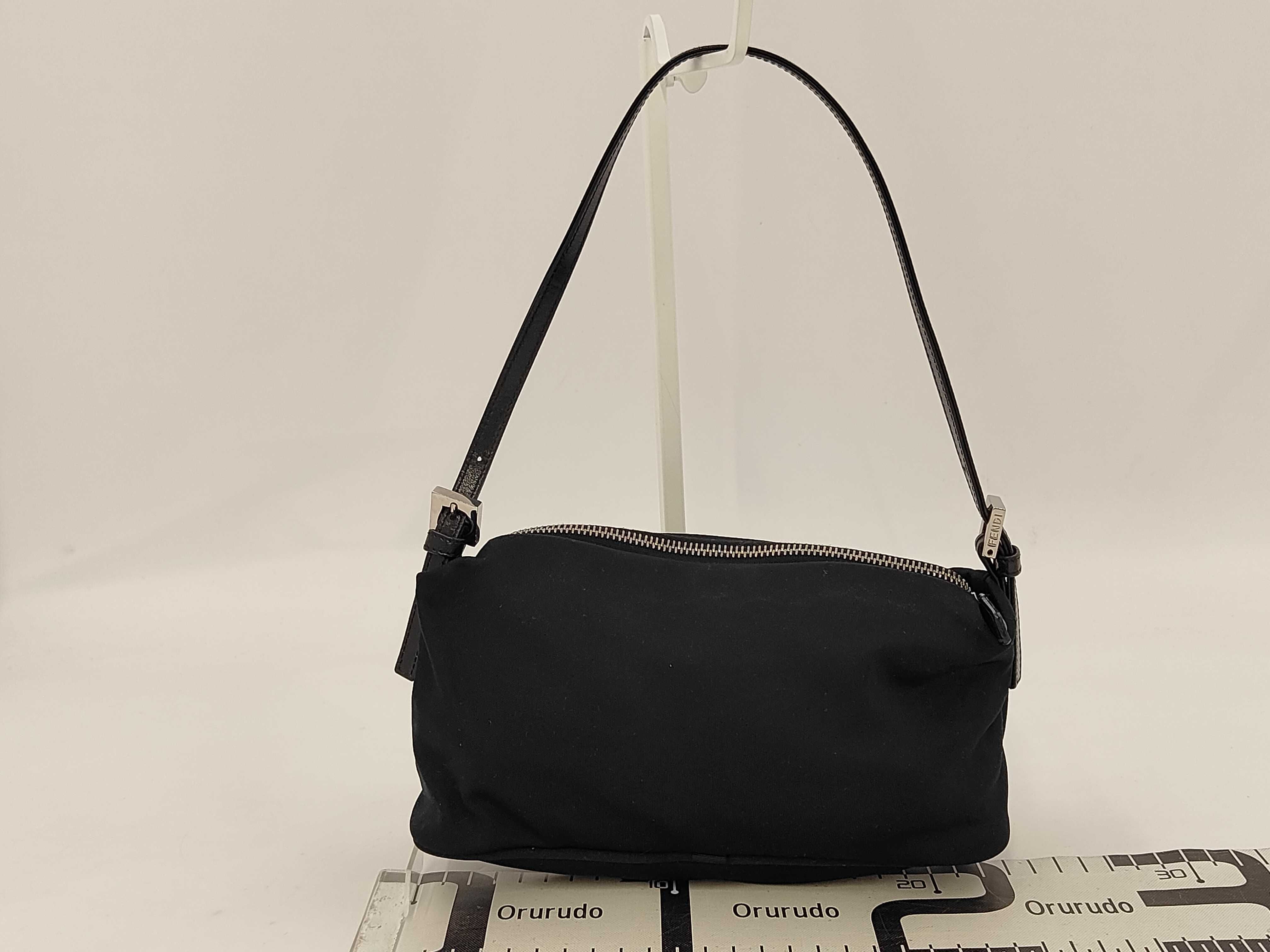 One-Shoulder Cotton Shoulder Bag, Black Handbag — view 2