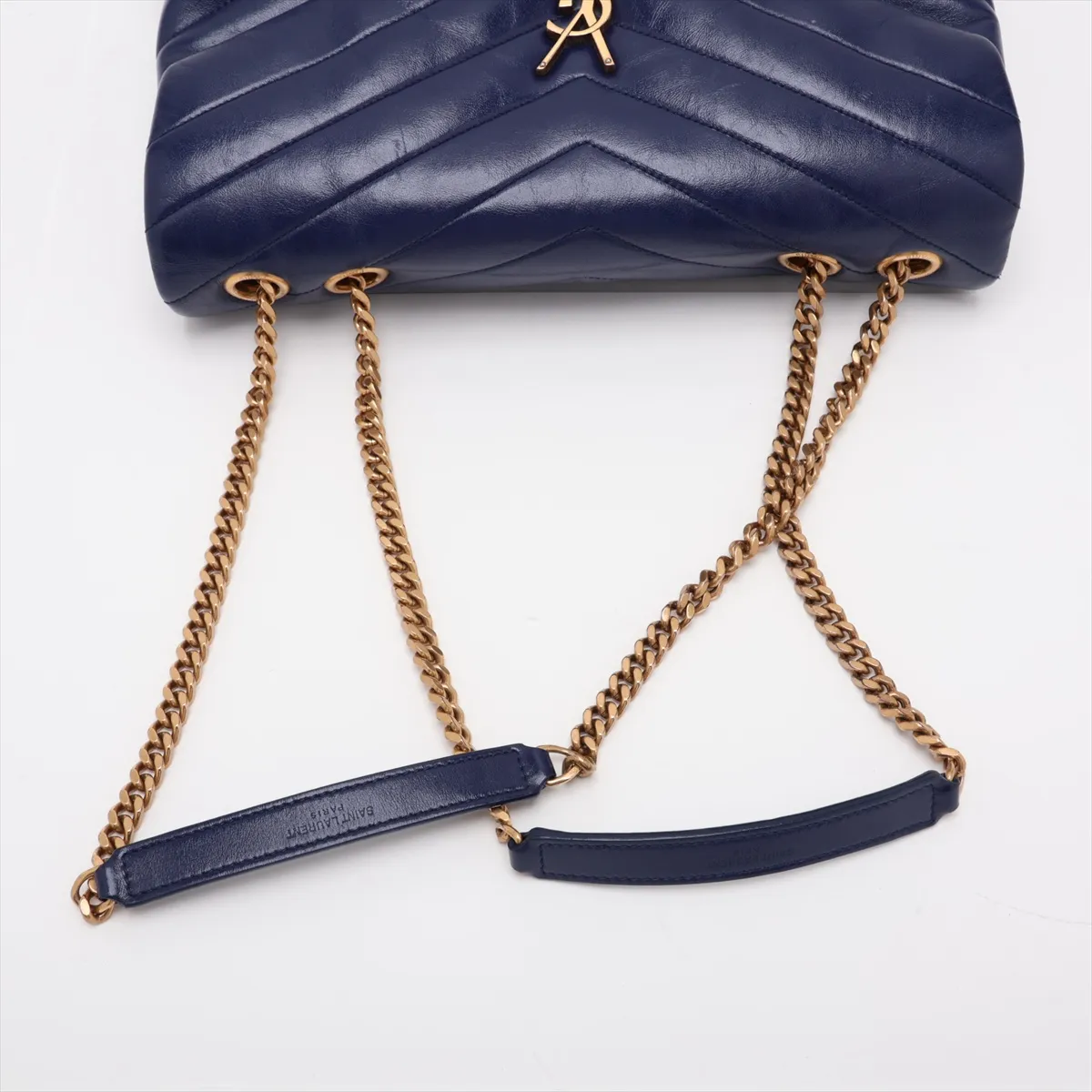 Loulou Medium Leather Chain Shoulder Bag, Purple, 487216 — view 5