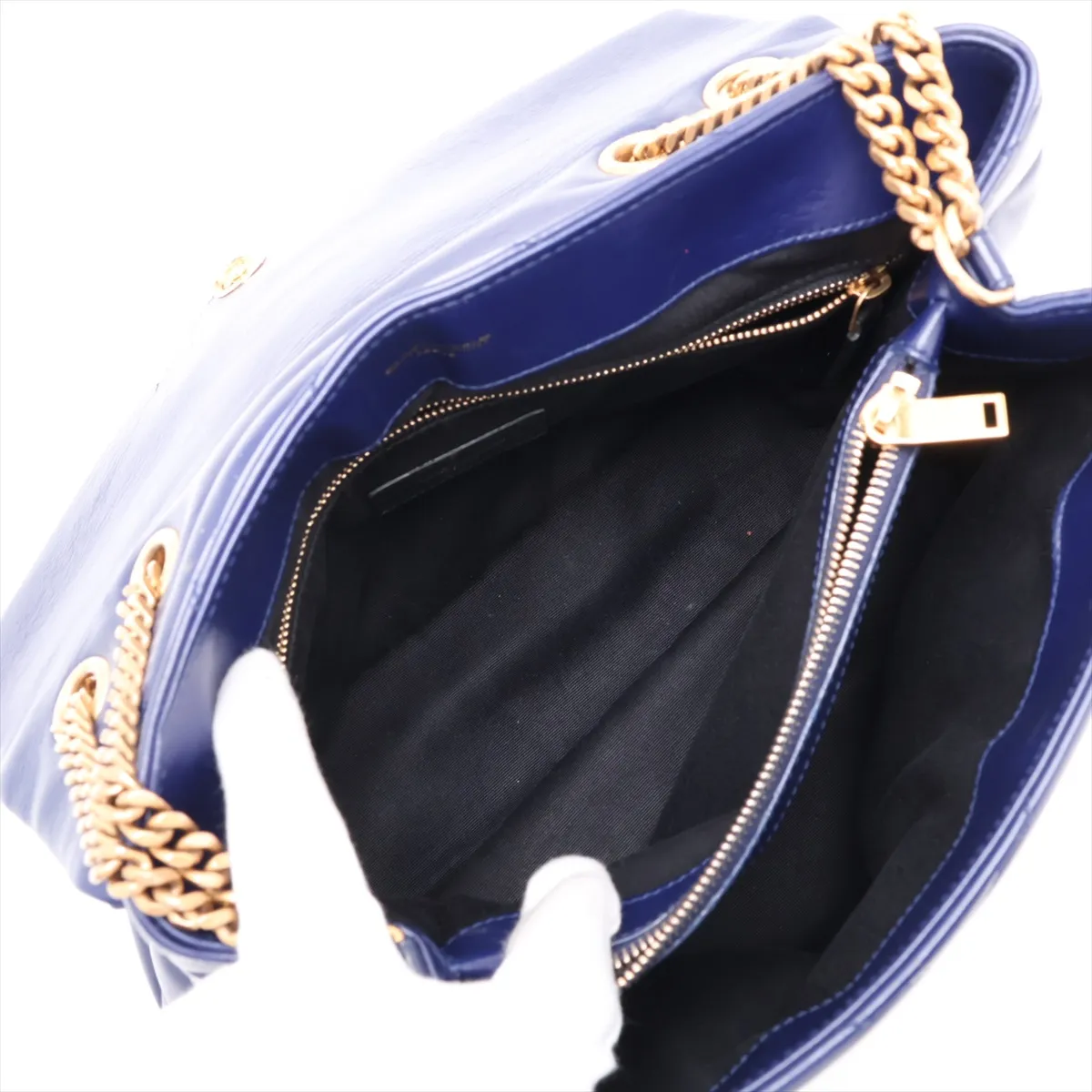 Loulou Medium Leather Chain Shoulder Bag, Purple, 487216 — view 8