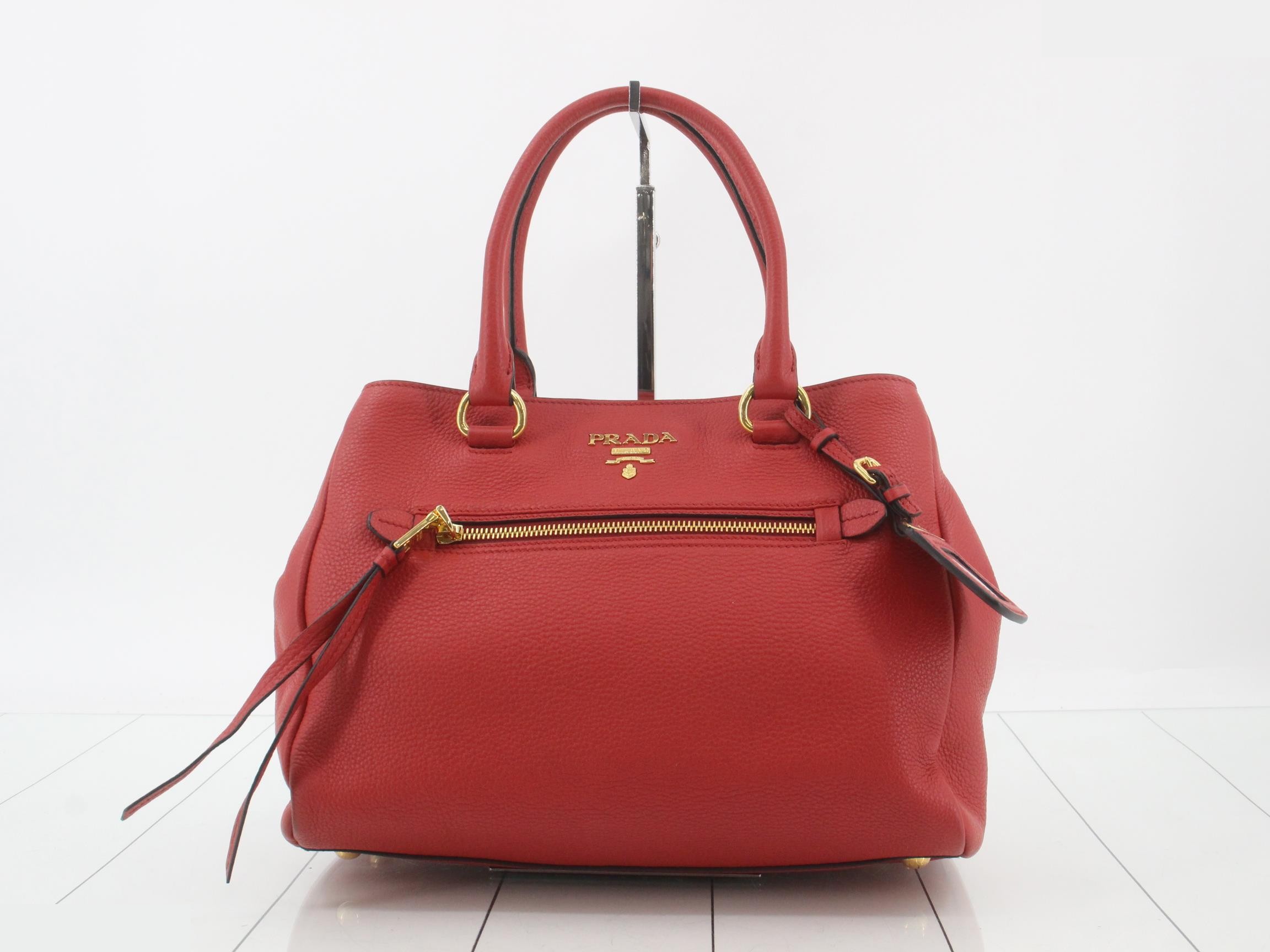 2-Way Handbag, Lambskin, Red
