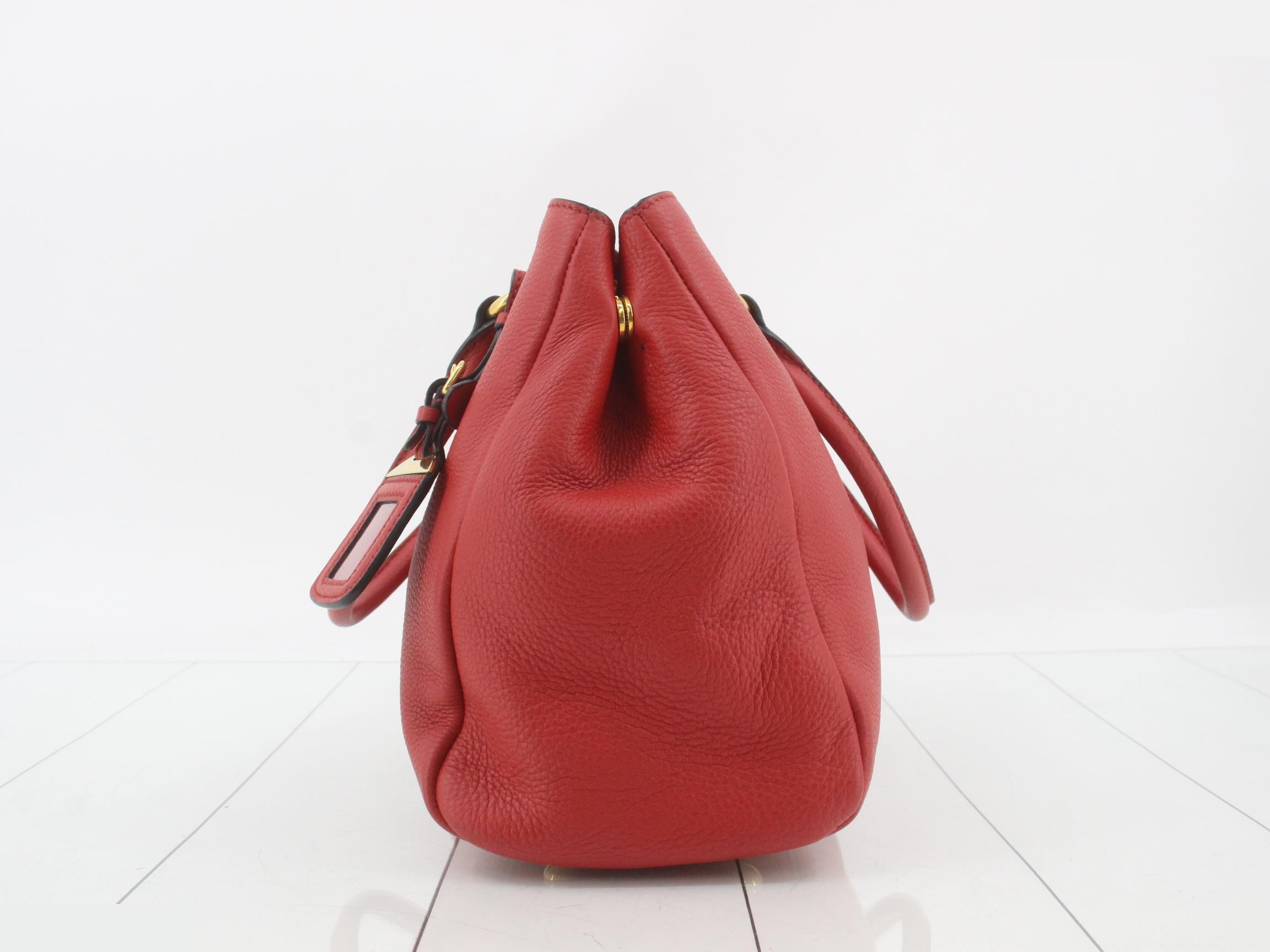 2-Way Handbag, Lambskin, Red — view 3