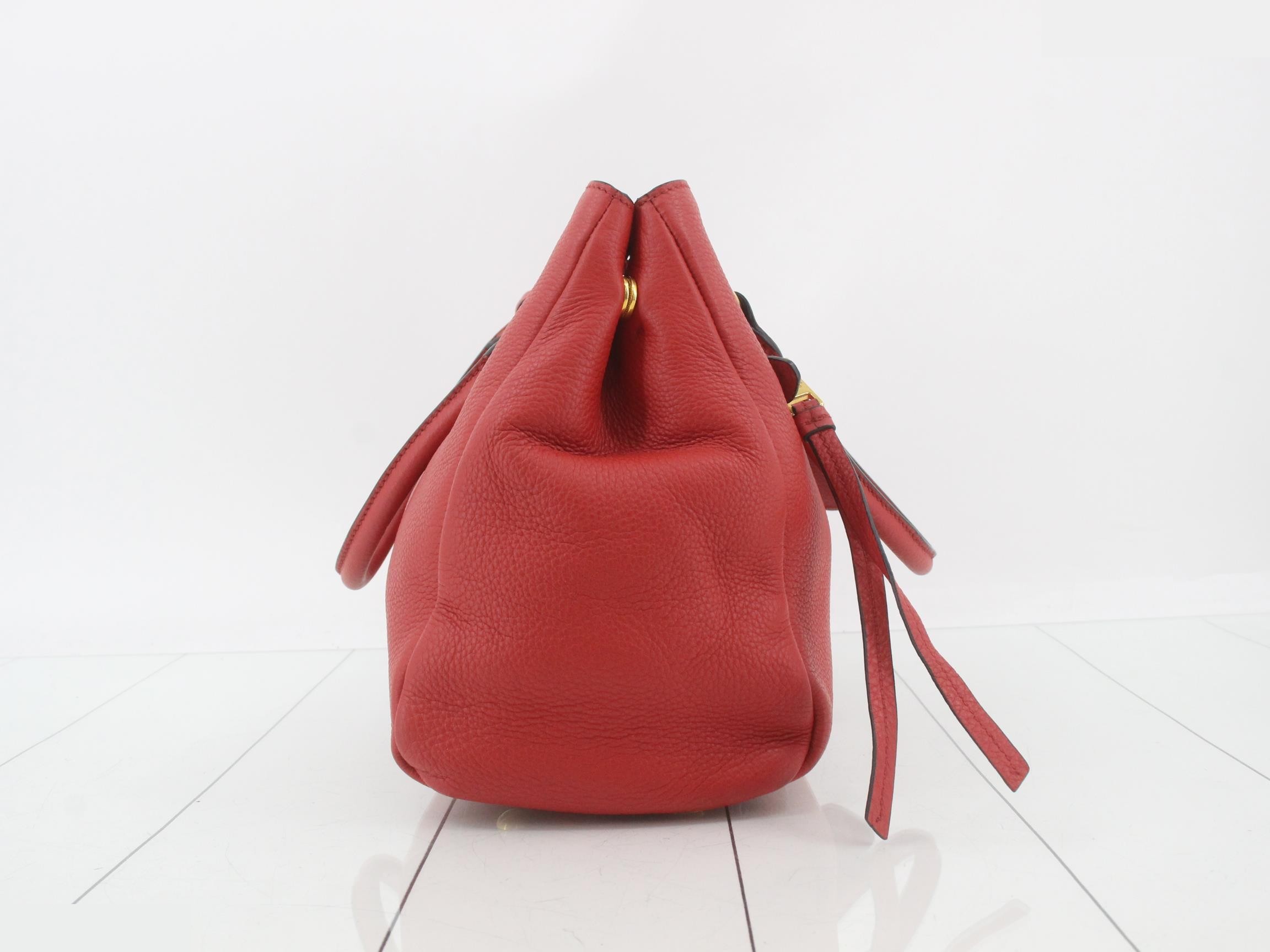 2-Way Handbag, Lambskin, Red — view 4