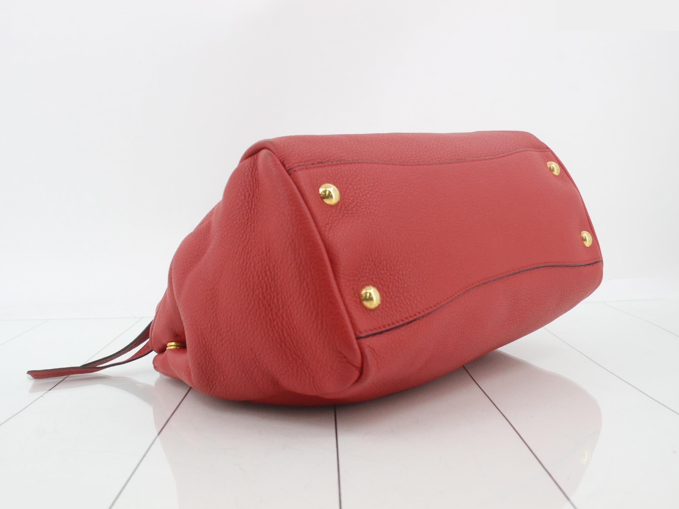 2-Way Handbag, Lambskin, Red — view 5