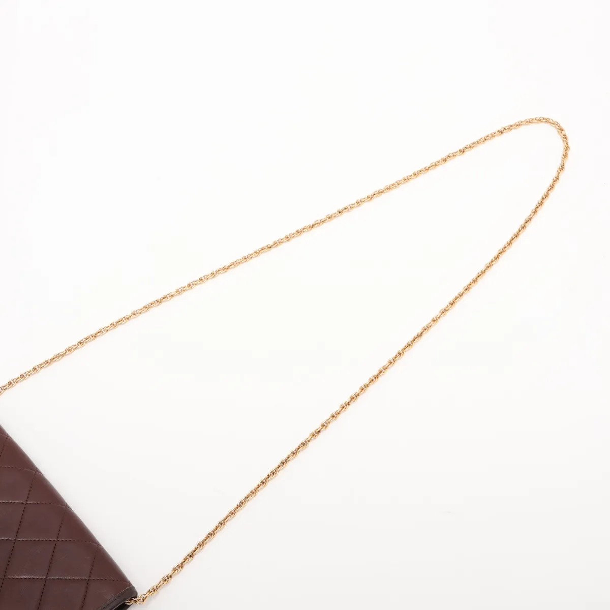 Matelassé Lambskin Chain Shoulder Bag, Push Lock, Brown, Gold Hardware, 127010 (Serial Number 0) — view 5