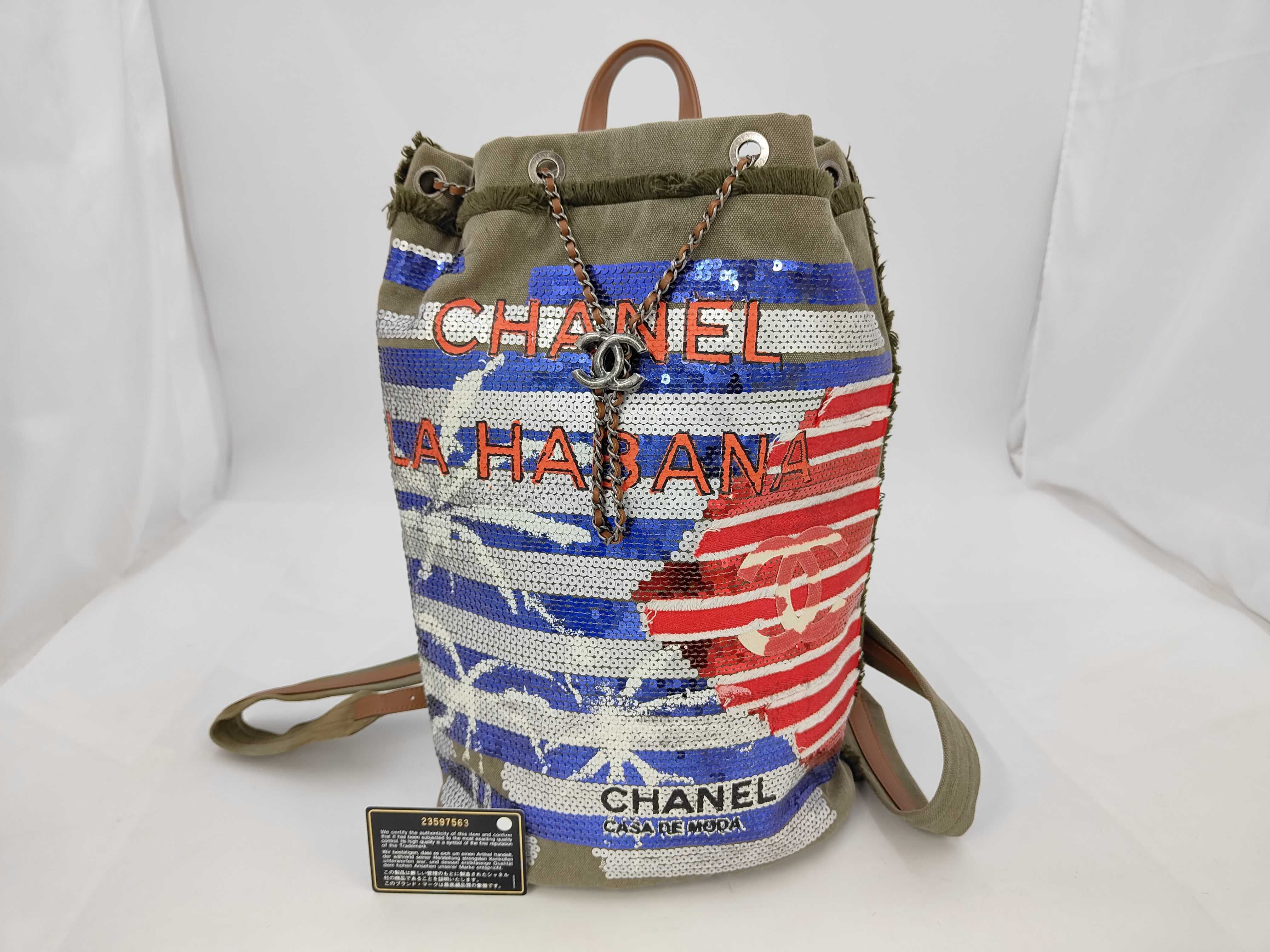Cruise Collection LA HABANA Sequin Canvas Backpack