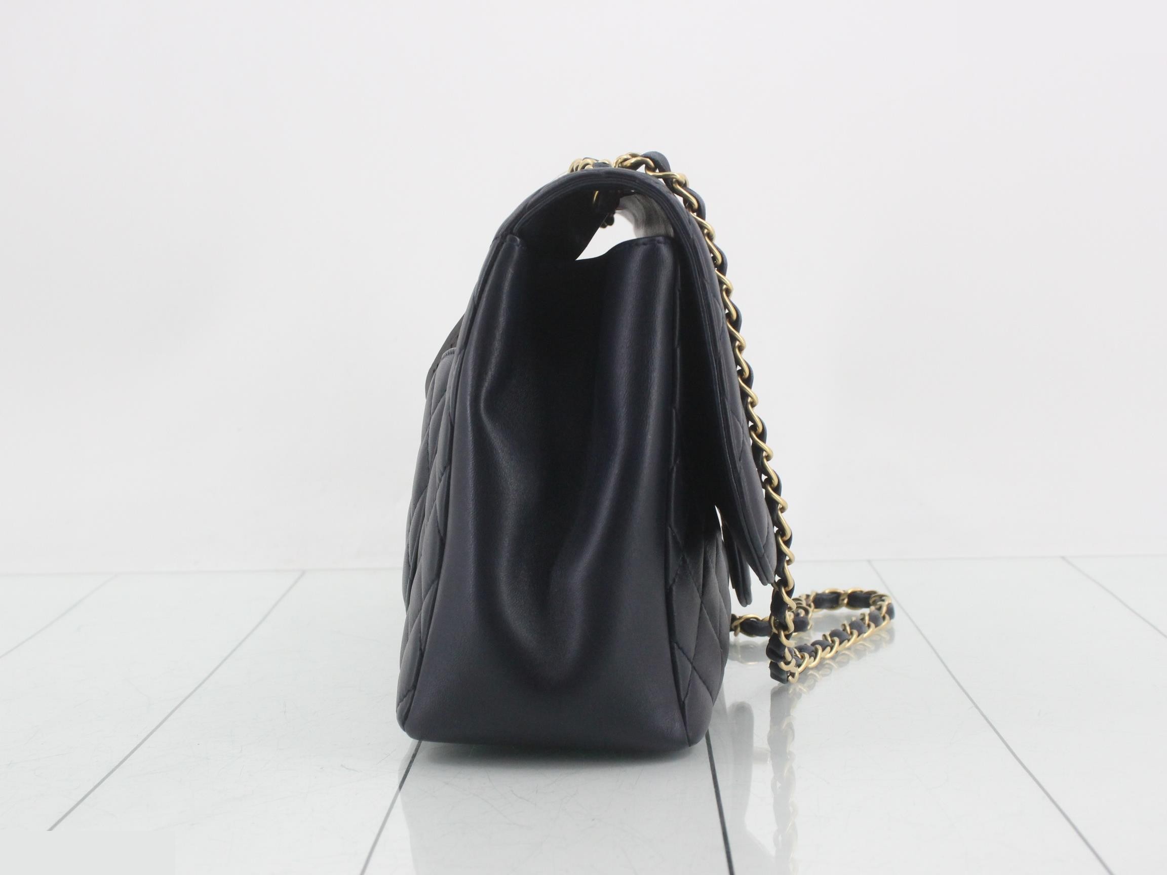 Matelassé Lambskin Turnlock Double Chain Shoulder Bag, Navy — view 4