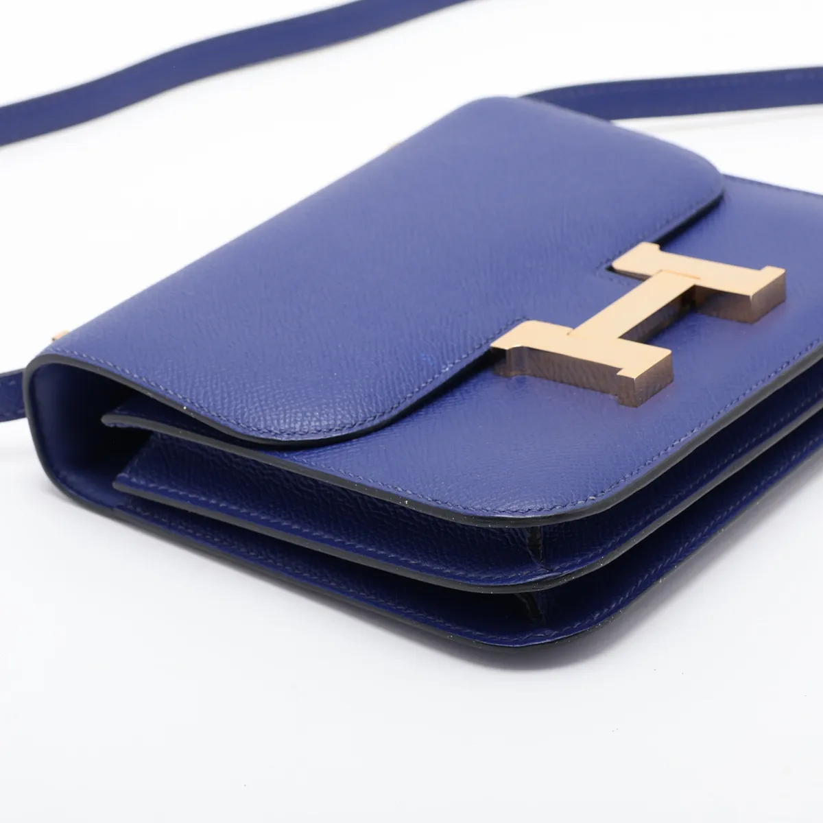 [Individually packaged] Hermes Constance 3 Mini 18 Veau Epsom Blue Electric Gold Hardware A: 2017 — view 4