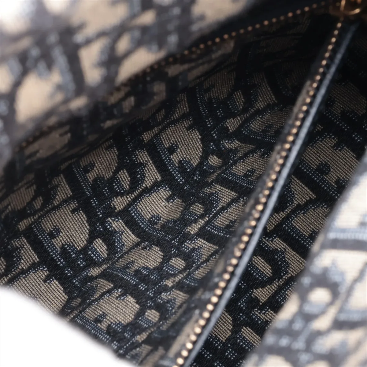 Lady Dior Wicker Rattan x Canvas 2-Way Handbag Beige x Navy — view 9