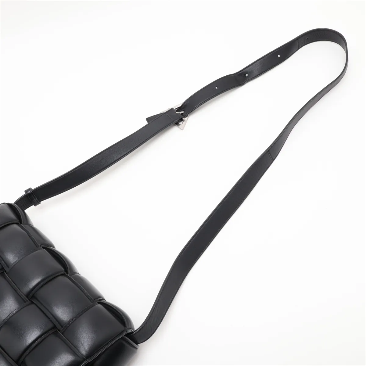 Maxi Intrecciato Padded Cassette Leather Shoulder Bag, Black — view 5