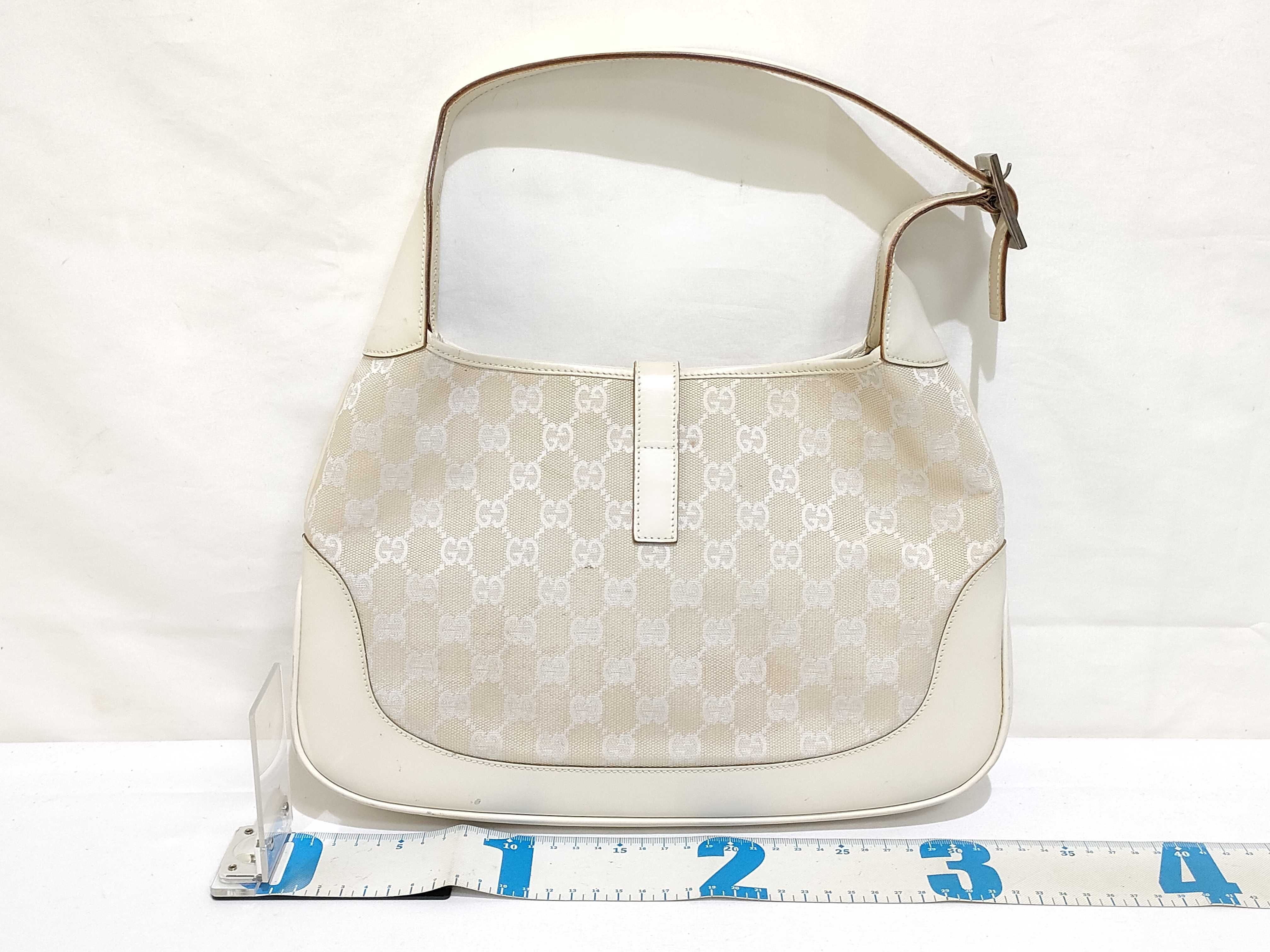 GG Canvas Gucci New Jackie Canvas Shoulder Bag Beige 001 3306 (Stains, Dirt, Peeling) — view 2