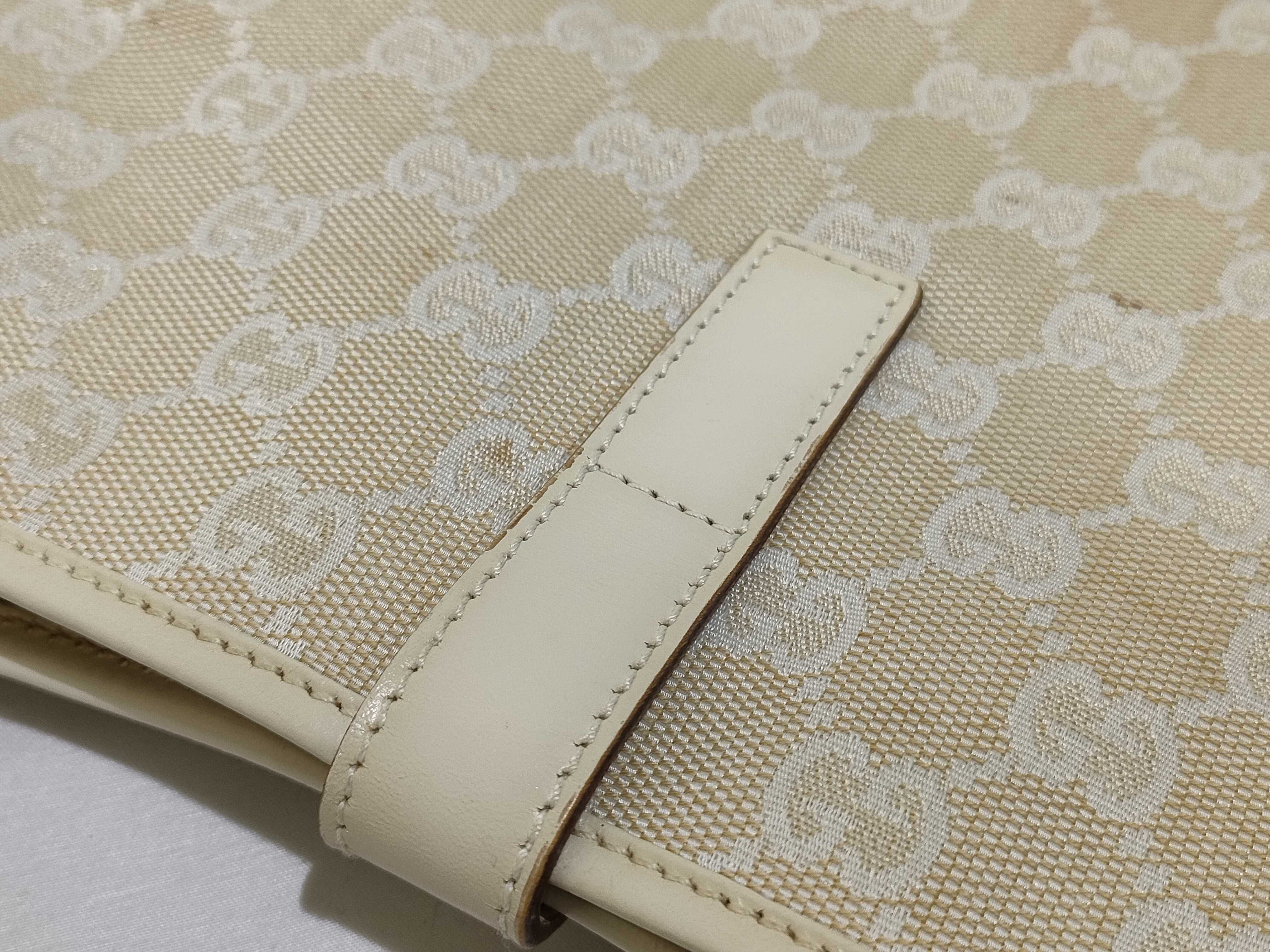 GG Canvas Gucci New Jackie Canvas Shoulder Bag Beige 001 3306 (Stains, Dirt, Peeling) — view 15