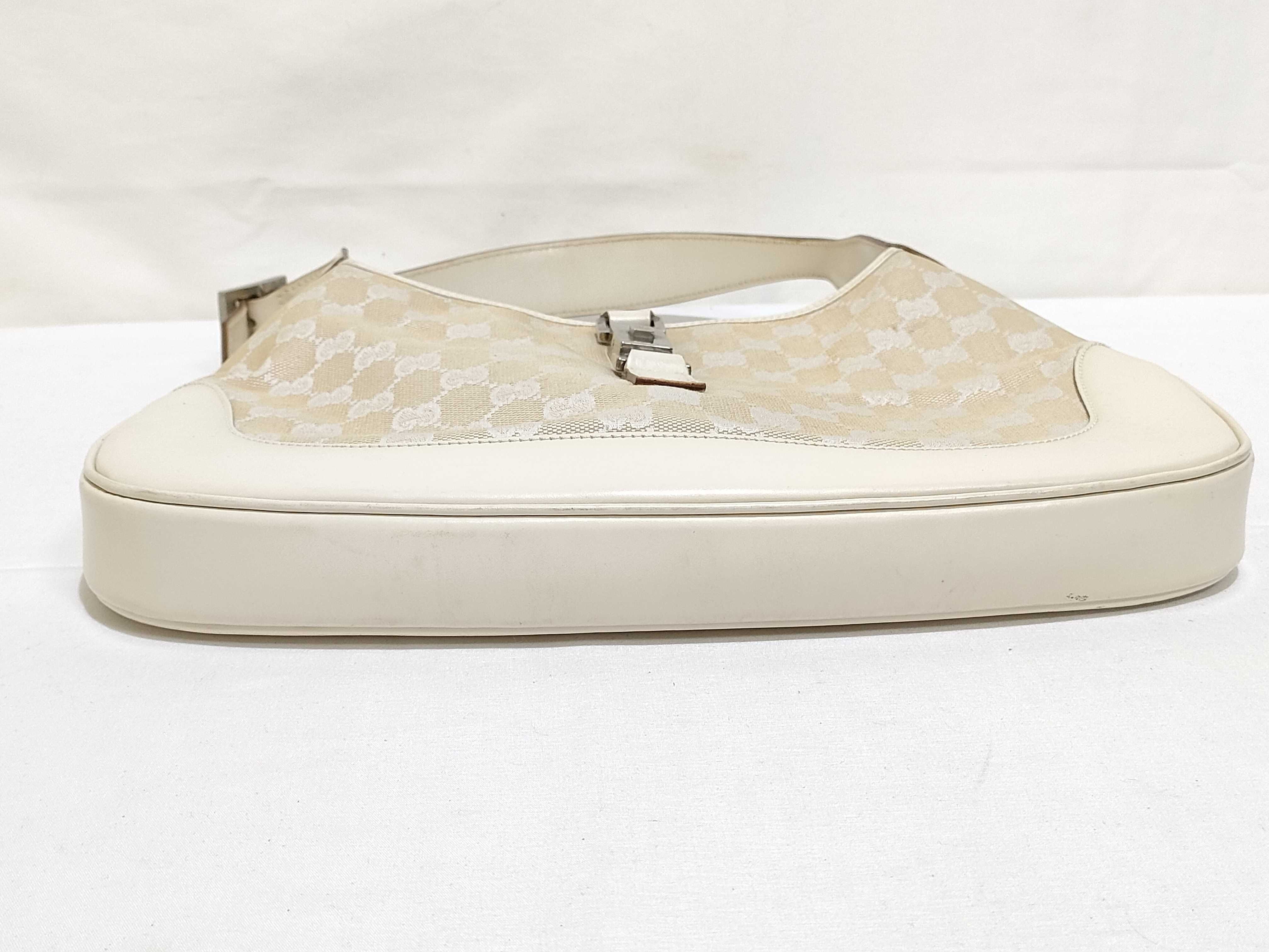 GG Canvas Gucci New Jackie Canvas Shoulder Bag Beige 001 3306 (Stains, Dirt, Peeling) — view 7