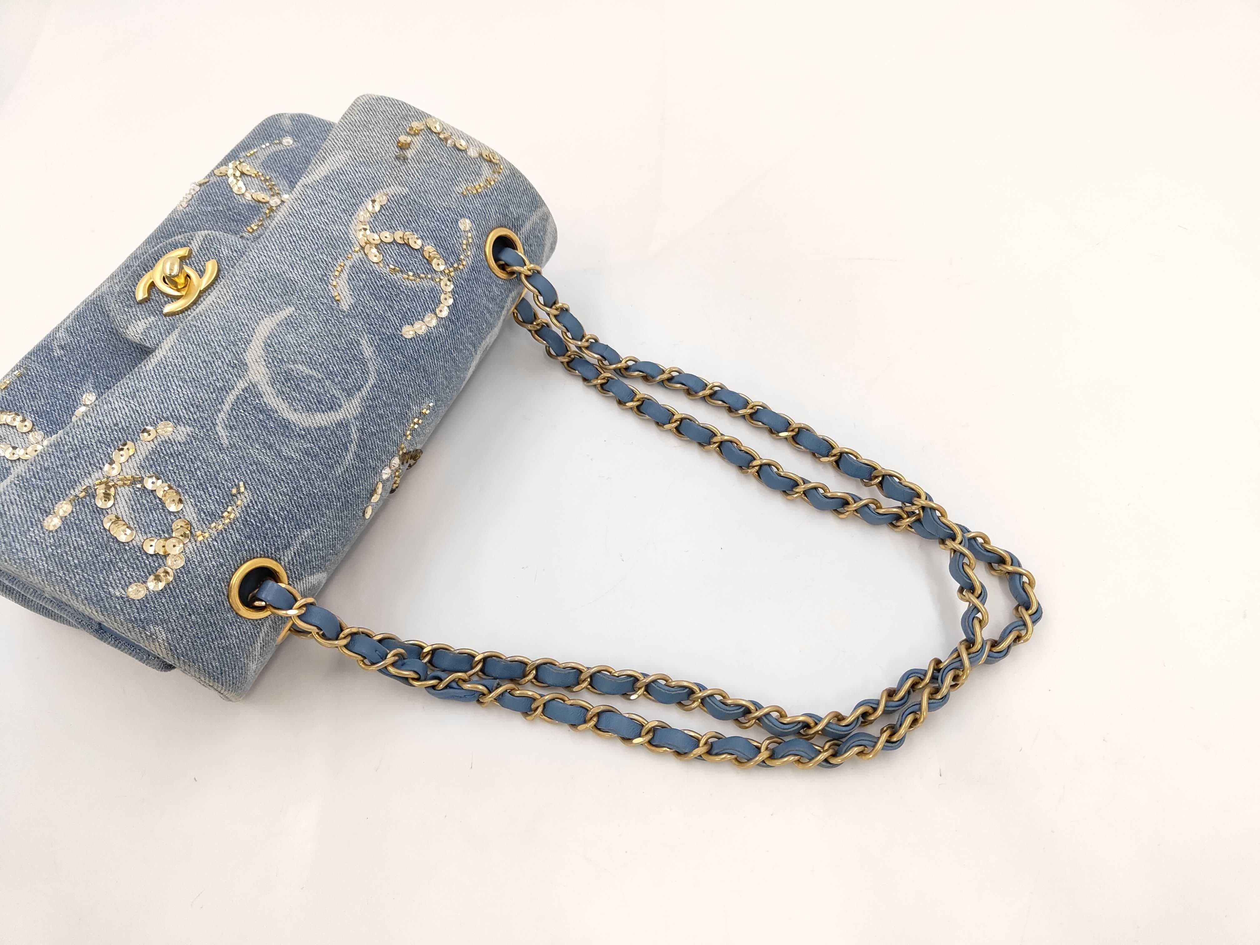 Denim Double Flap Handbag — view 5