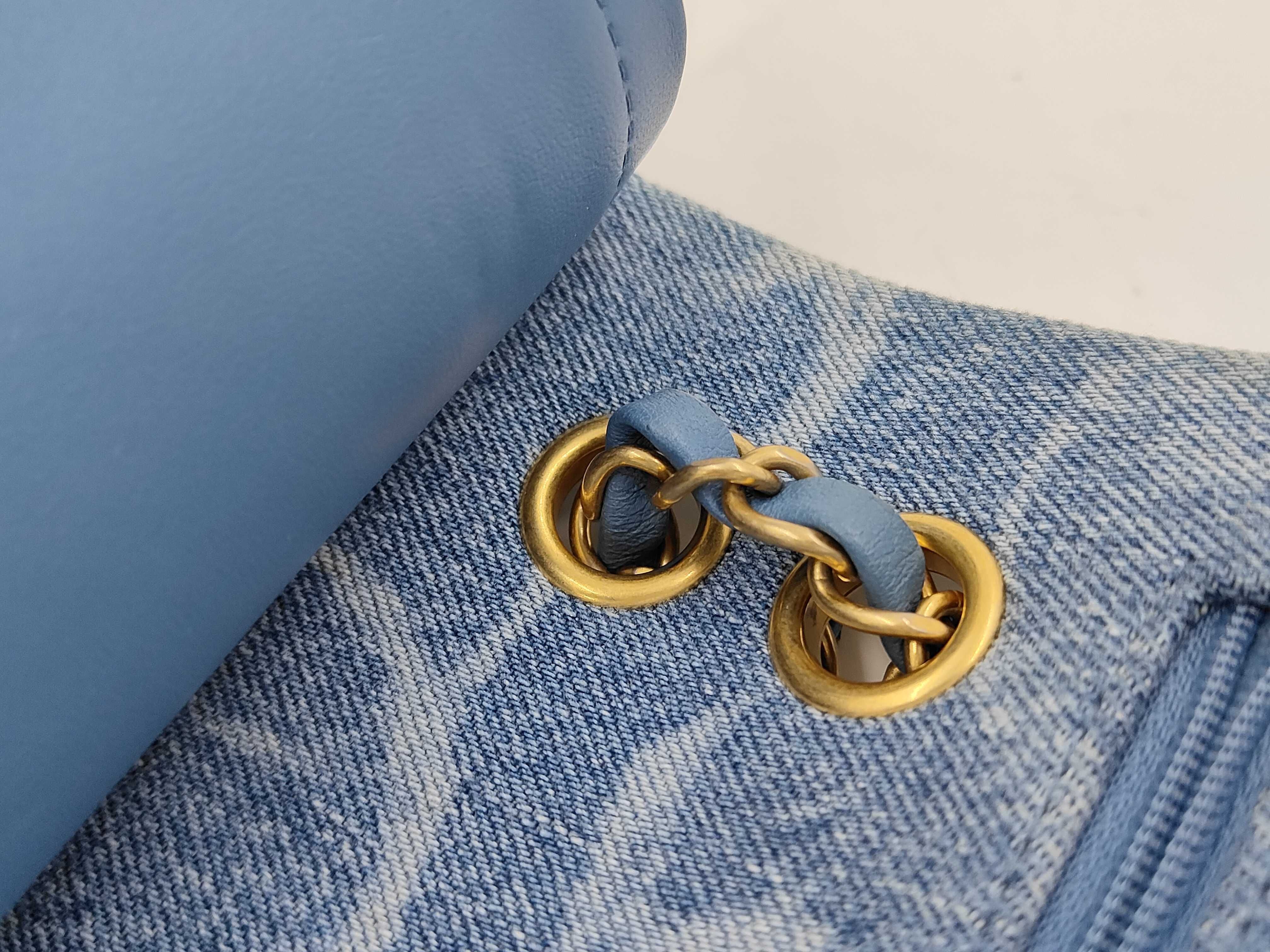Denim Double Flap Handbag — view 7