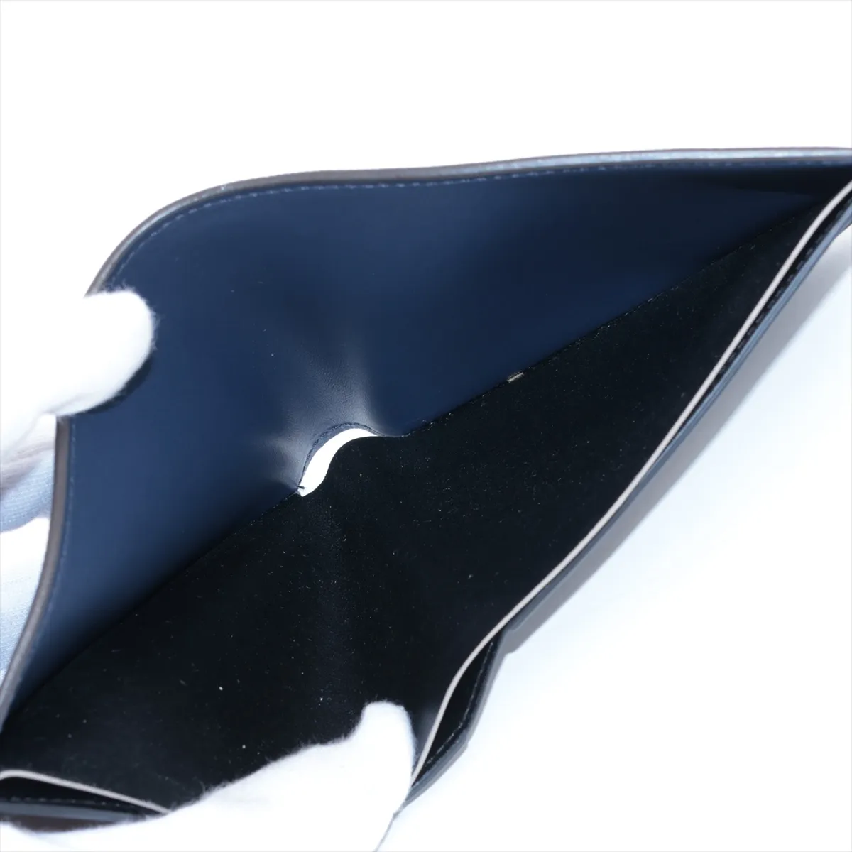 FF 7M0169 Leather Compact Wallet Navy — view 4