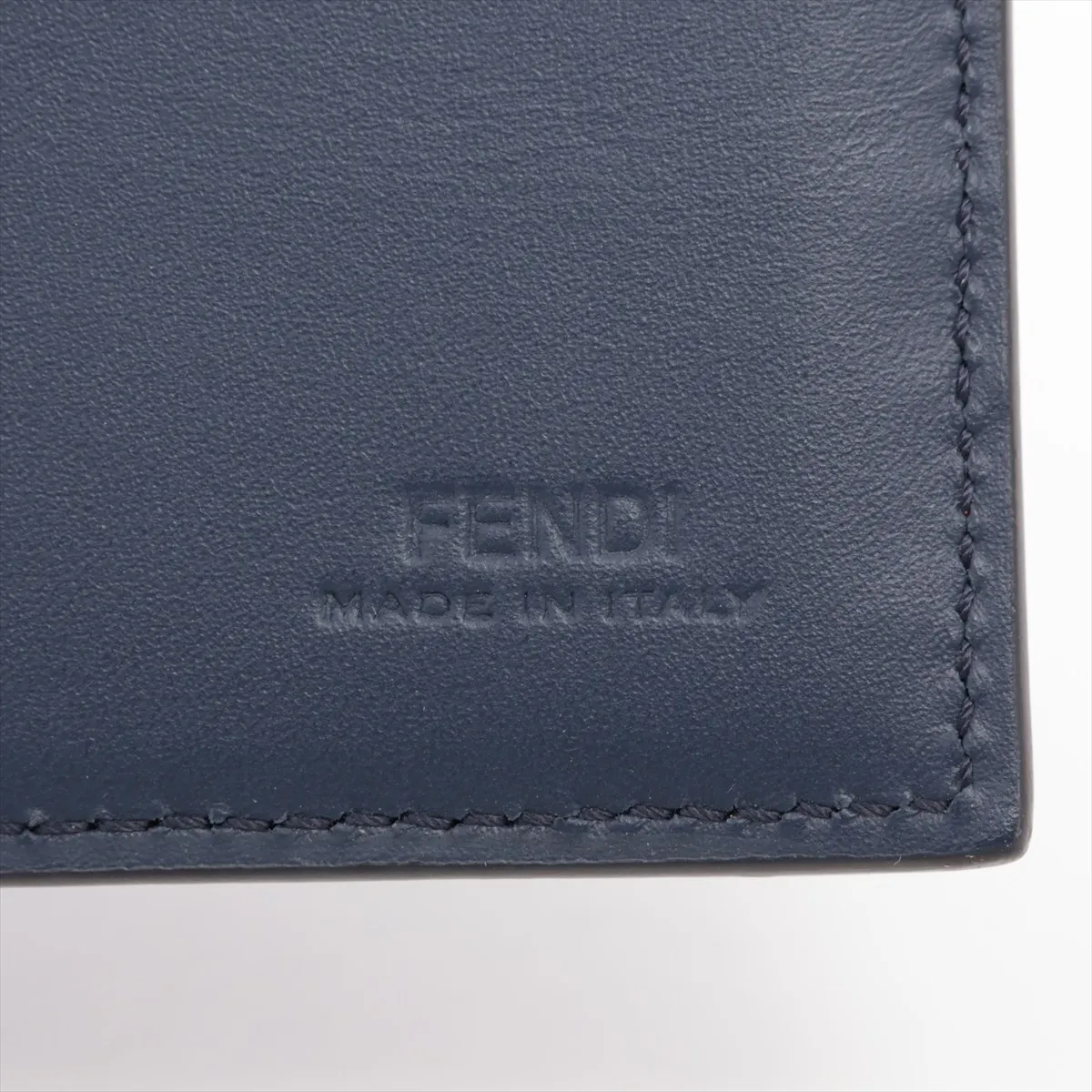 FF 7M0169 Leather Compact Wallet Navy — view 6