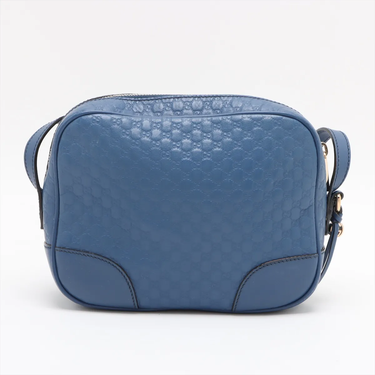 Micro Guccisima Leather Shoulder Bag Blue 449413 Outlet — view 2