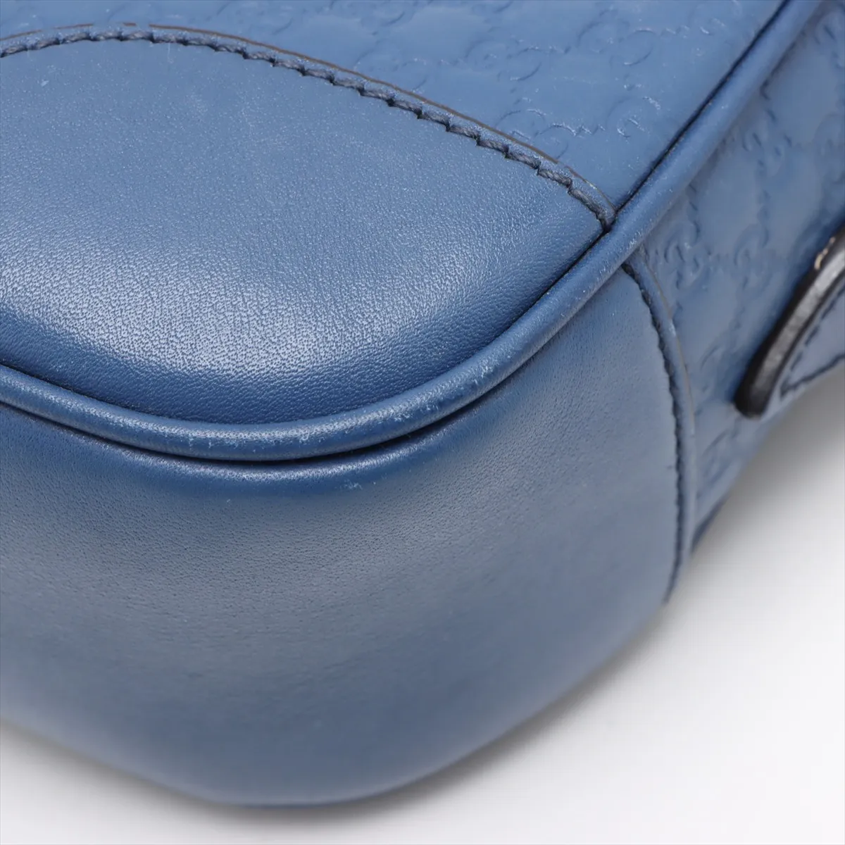 Micro Guccisima Leather Shoulder Bag Blue 449413 Outlet — view 14