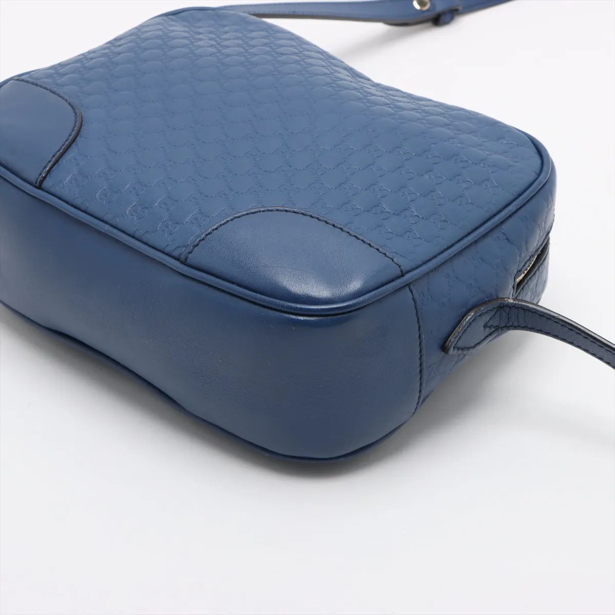 Micro Guccisima Leather Shoulder Bag Blue 449413 Outlet — view 3