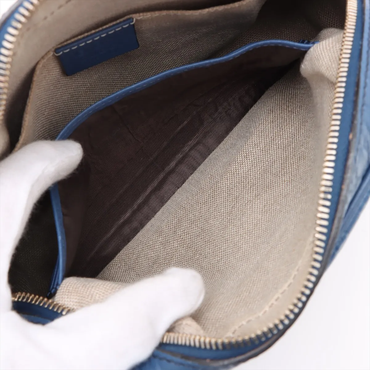 Micro Guccisima Leather Shoulder Bag Blue 449413 Outlet — view 8