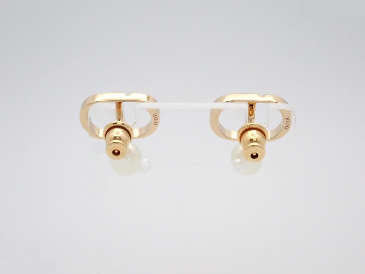 CD logo pearl swing earrings — view 2