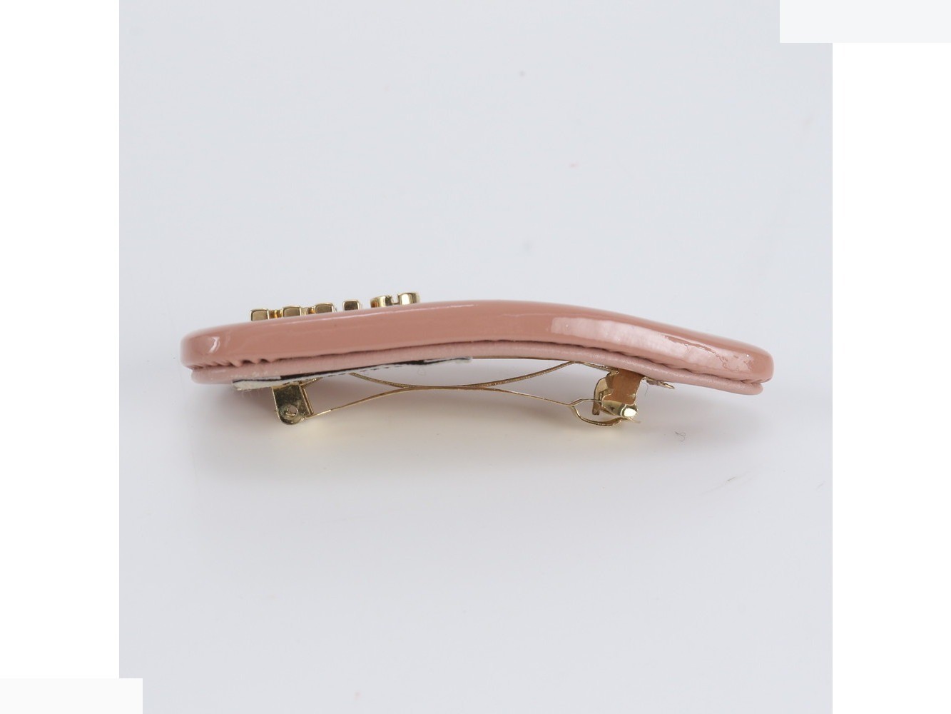 Hair clip, hair pin, barrette, leather hair accessory — view 3
