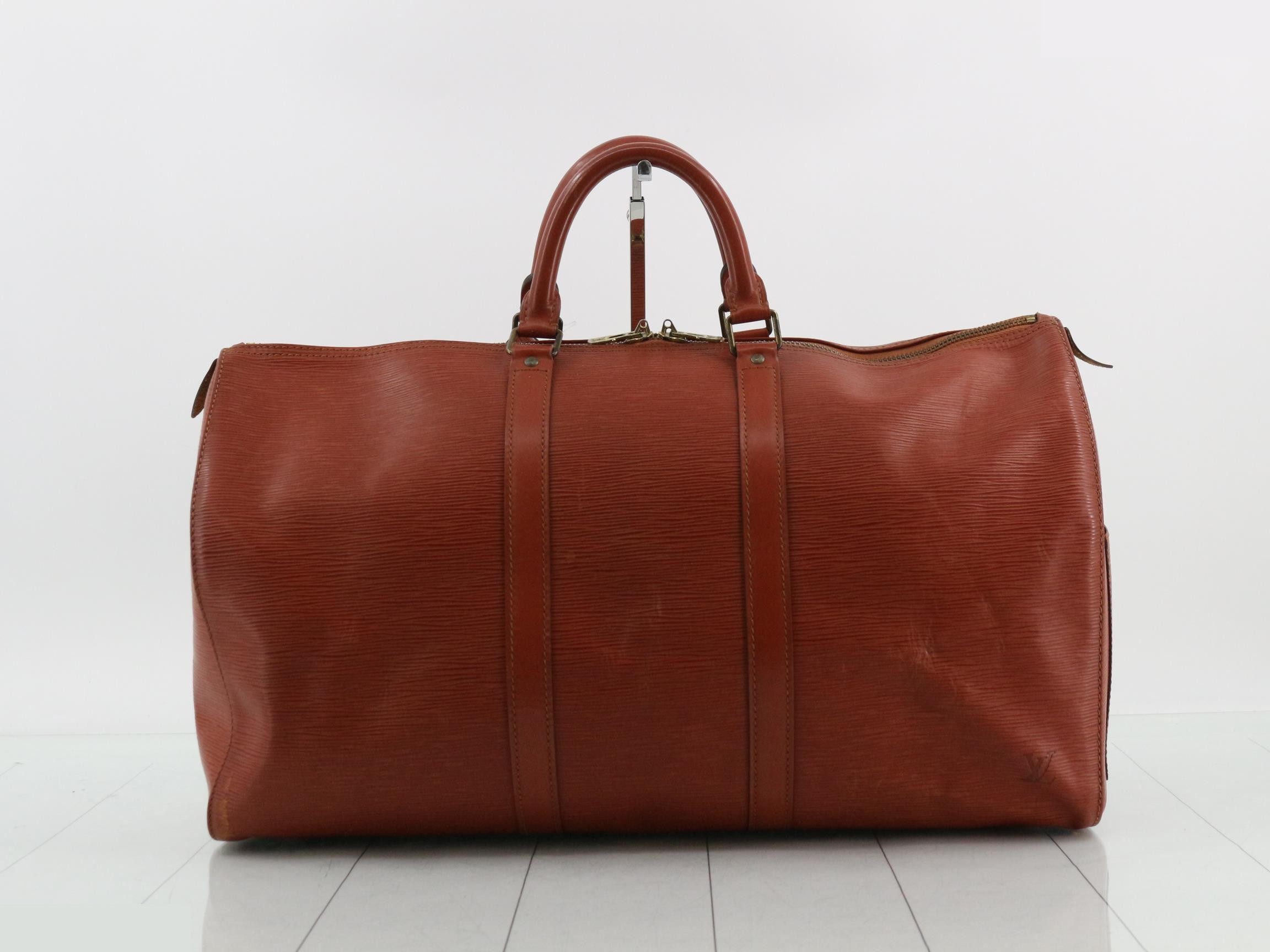 Keepall 50 Kenya Brown Poigner with name tag — view 2